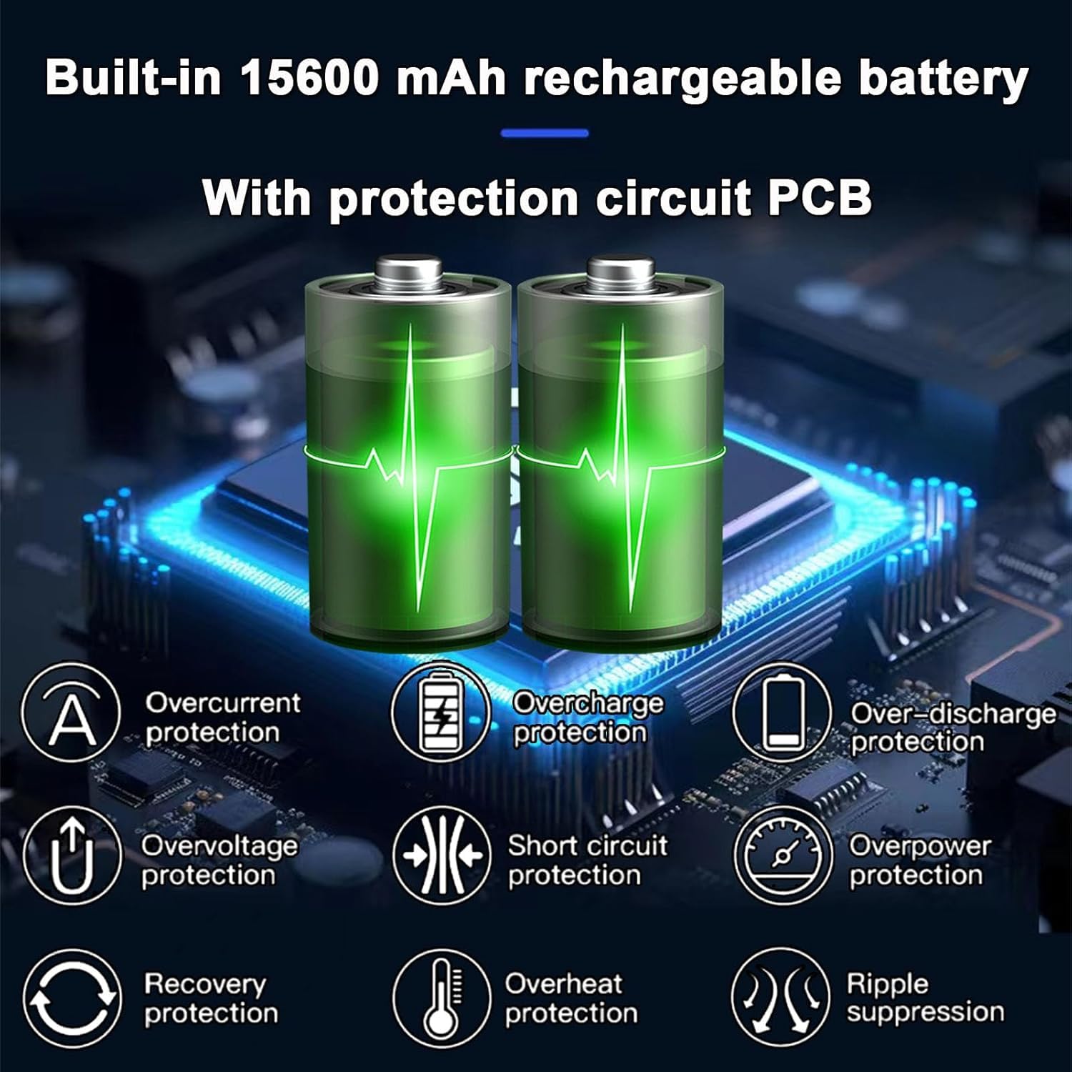 Panneau solaire 9W/5V avec batterie rechargeable intégrée de 15600mAh,avec câble de charge 3 en 1 de 1.5m (micro USB,Type-C et connecteur DC3,5x1,35) pour caméras de sécurité et autres appareils