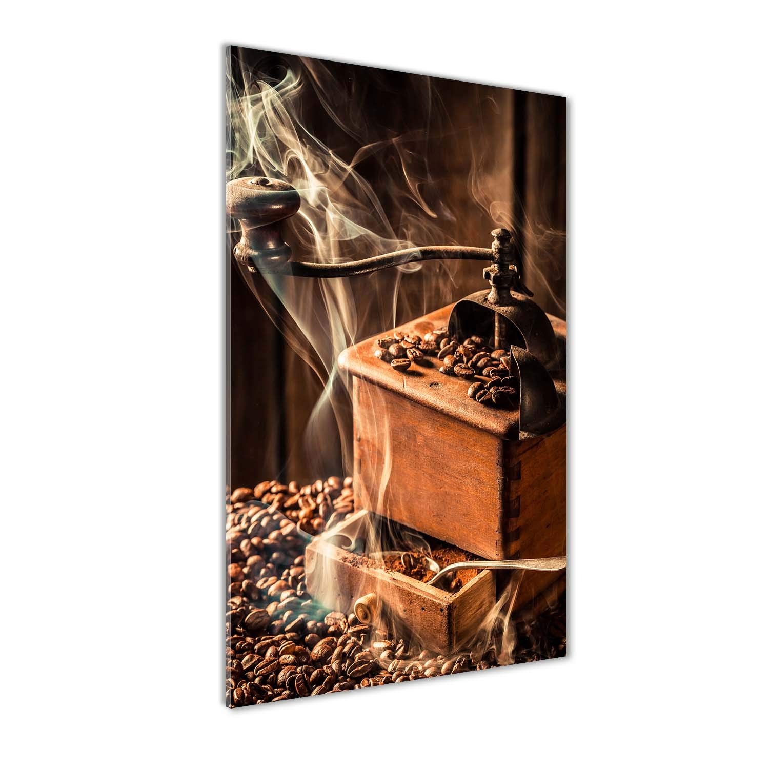 Tableau en verre trempé 70x140cm Tulup Grains de café avec impression HD premium