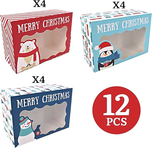 Miniatura 25 de Perfect Occasion Cajas de galletas de lunares, paquete de 12 unidades, cajas de galletas de lunares pastel con ventana, para Pascua, cumpleaños