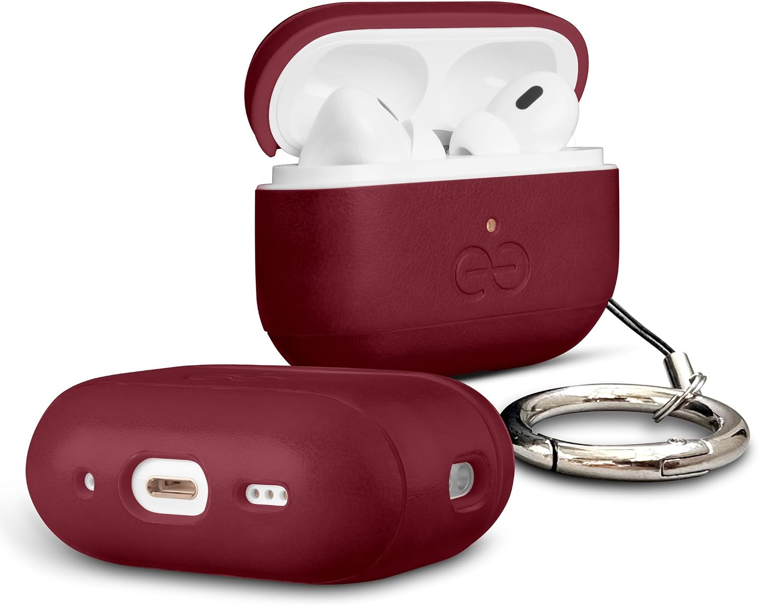 Dreem Bundle: Fibonacci Wallet-Case for iPhone 13 Pro Max with Om for Apple AirPods Pro 2 Case [Burgundy]