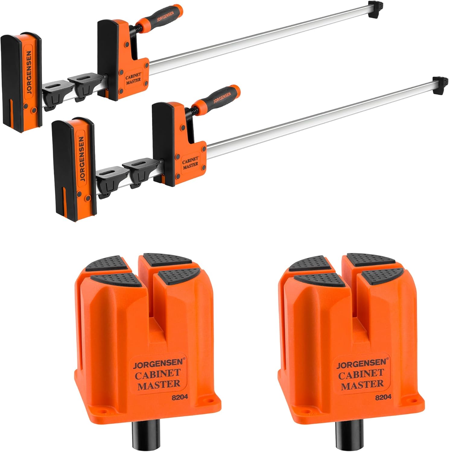JORGENSEN 36-Inch Parallel Bar Clamps and 2-Pack 3-in-1 Support Blocks