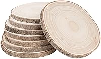Vista 15 de Maputune 8 piezas de rodajas de madera grandes de 9-10 pulgadas sin terminar para centros de mesa, plato de madera rústica natural para manualidades