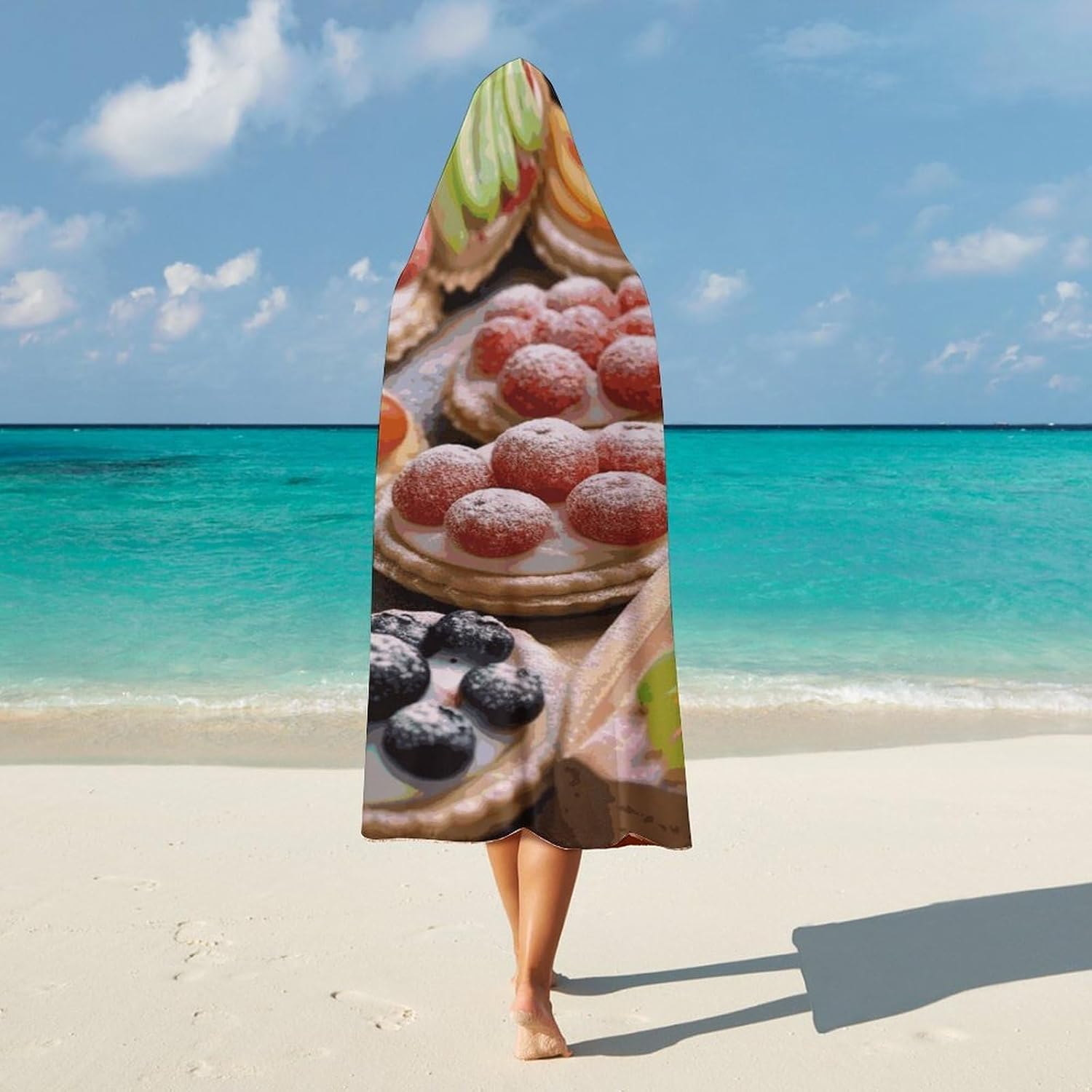 Fresh Sweet Tarts Hooded Blanket Cozy And Functional,Wearable Blanket Hoodie for Women Men,Blanket Poncho Presents40 x50