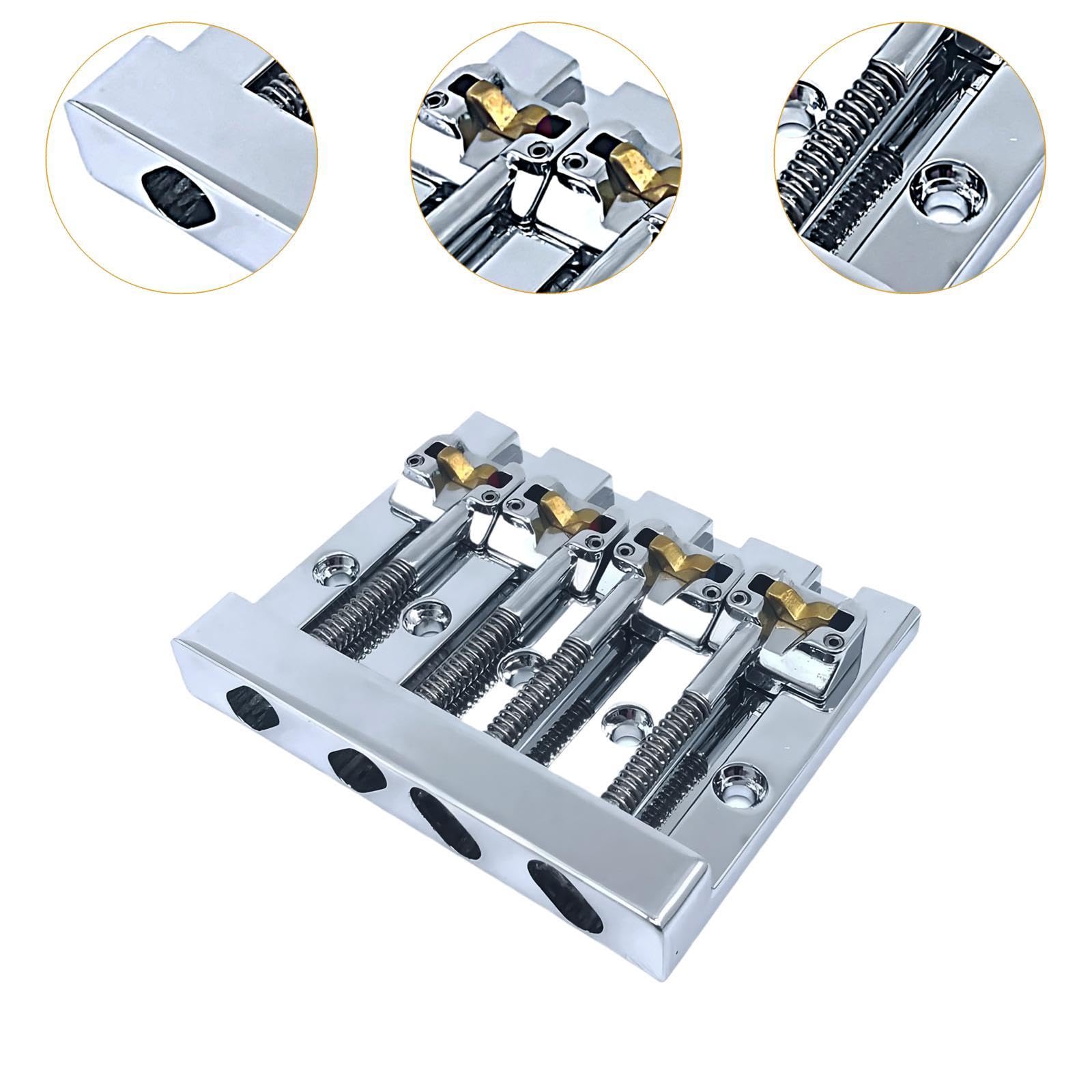 Puente para Bajo de con Tornillos de Montaje Metálicos, Fácil Ajuste, Accesorio para Reparación de Instrumentos Musicales de