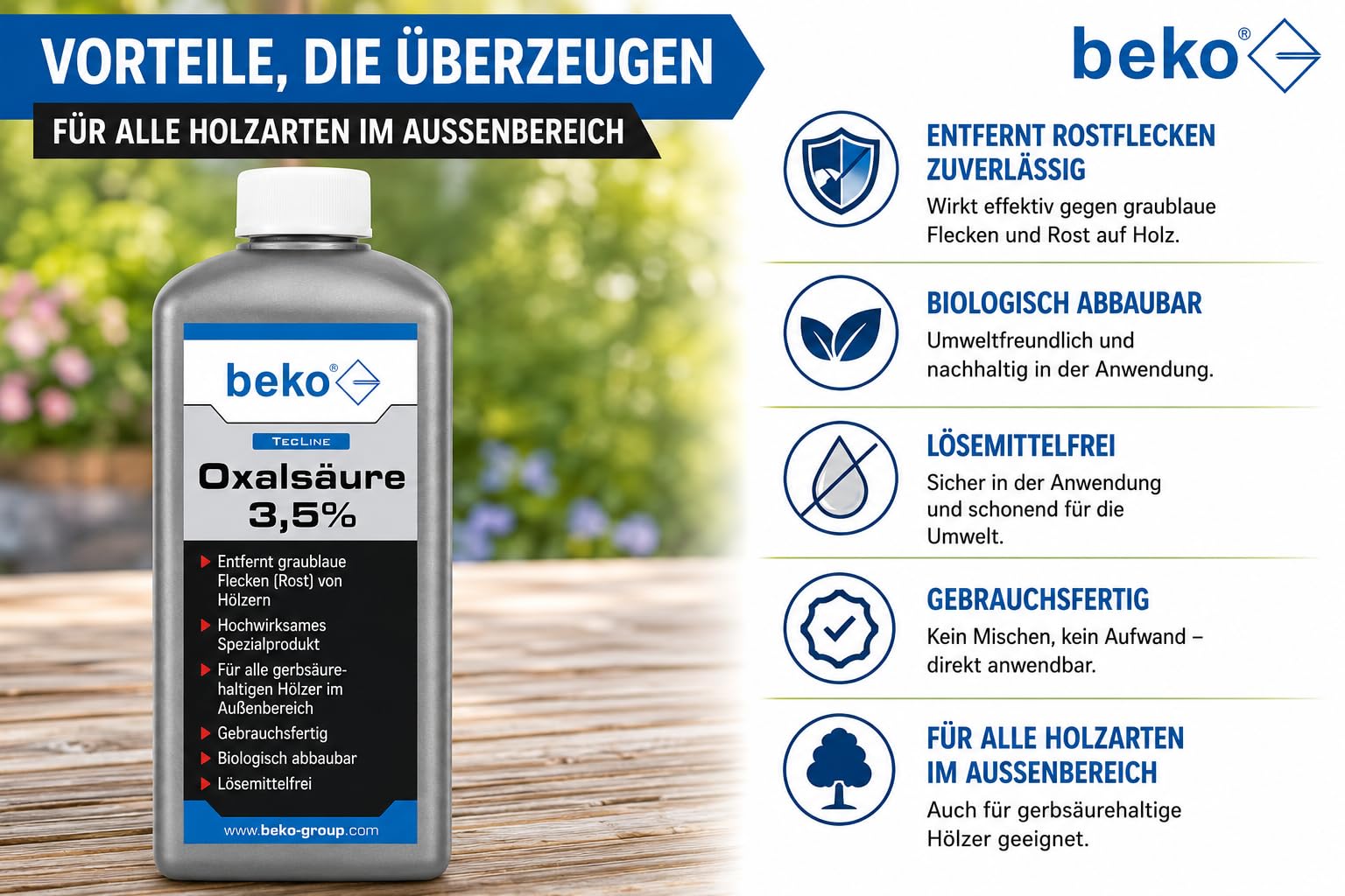 Beko TecLine acido ossalico 3,5% 1000 ML Bottiglia, 1 pezzi