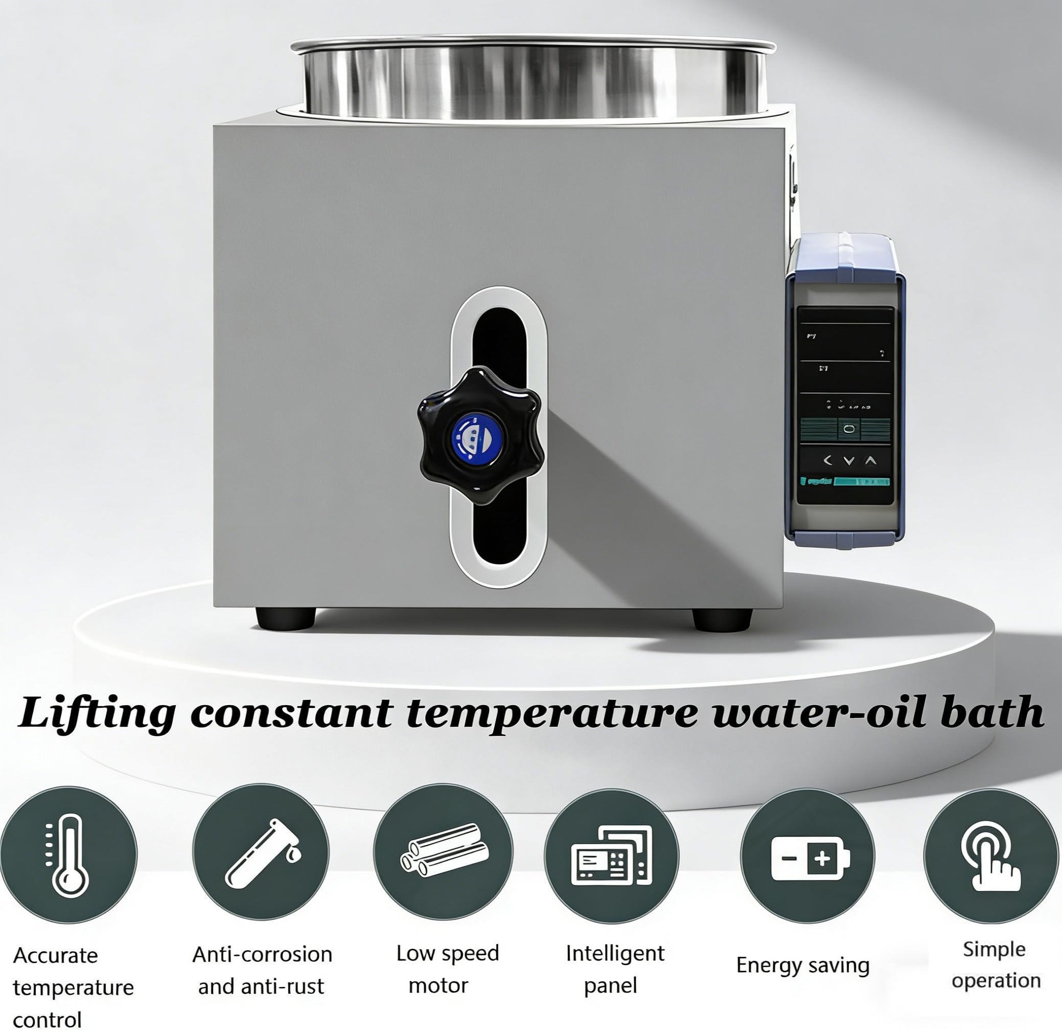 Thermostatisches Öl- und Wasserbad, Edelstahl-Heizung, ± 1 ℃ Präzision, für wissenschaftliche Forschung und Laborunterricht