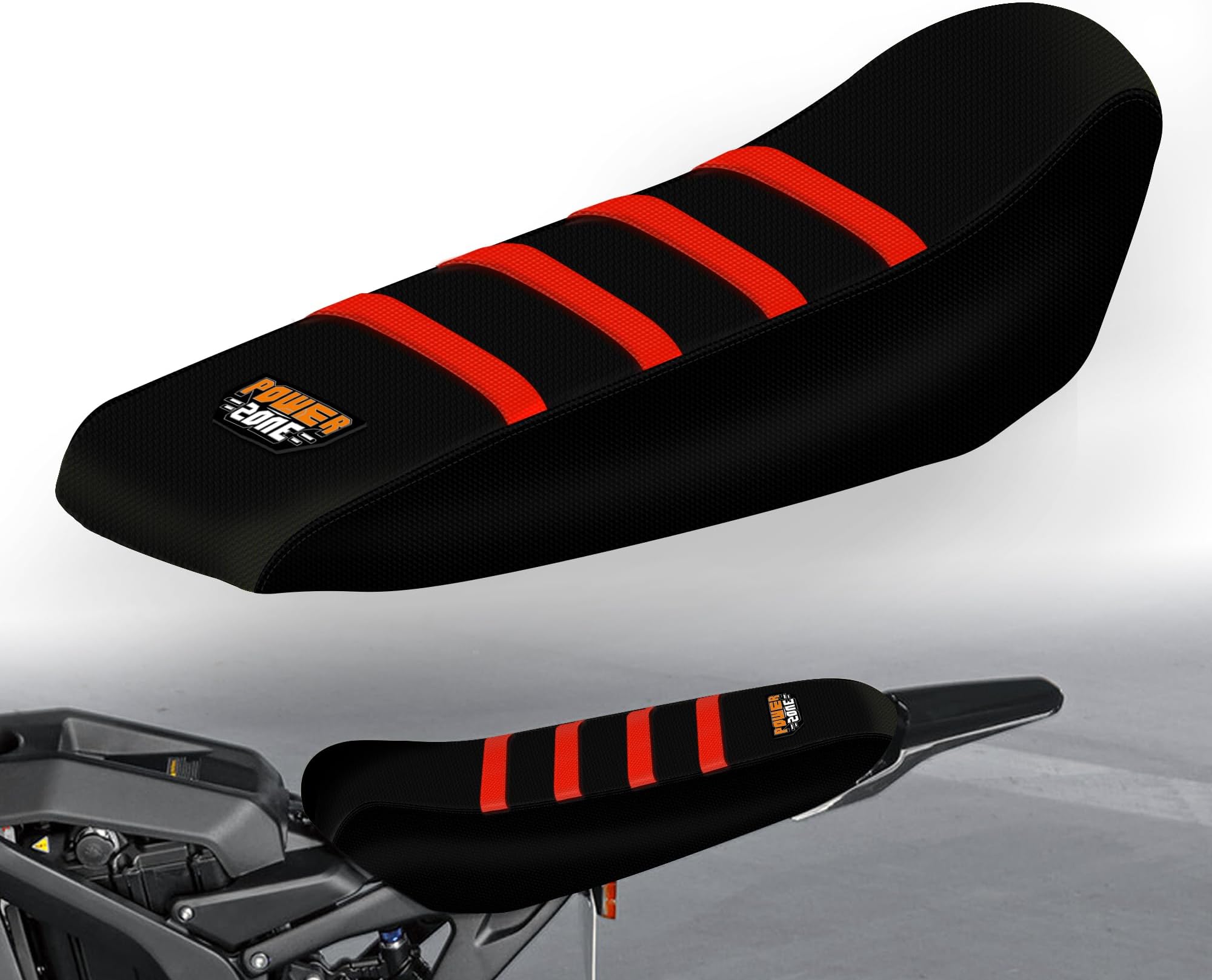 Gripper Dirt Bike Seat Cover for Sur Ron Light Bee X/S, Motorcycle Electric Bike Seat Covers (Black-Red)