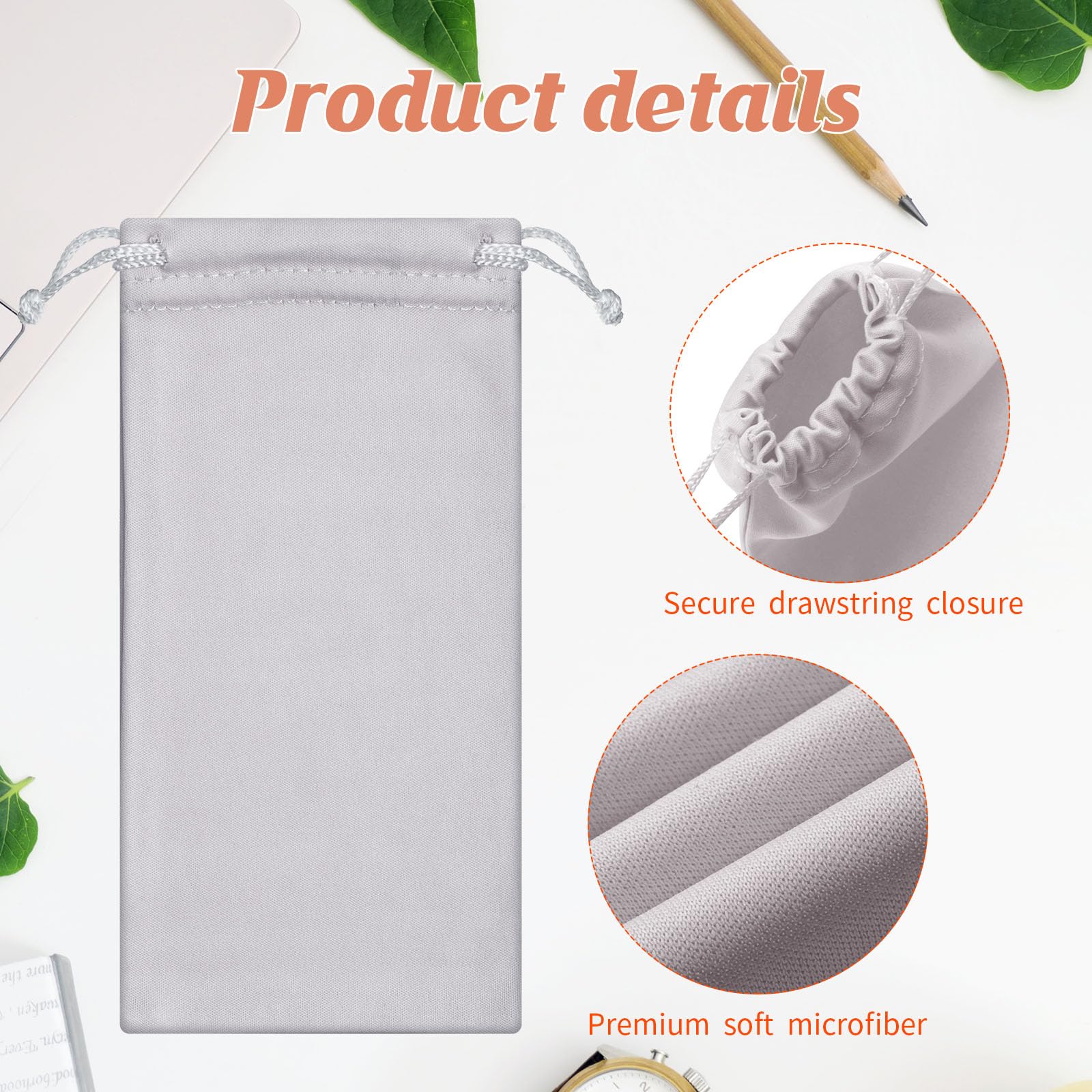 Treela 150 Pack Microfiber Case Pouch Bag Sunglasses Pouch Soft Slim with Drawstring Closure Sunglass Pouch for Men Women