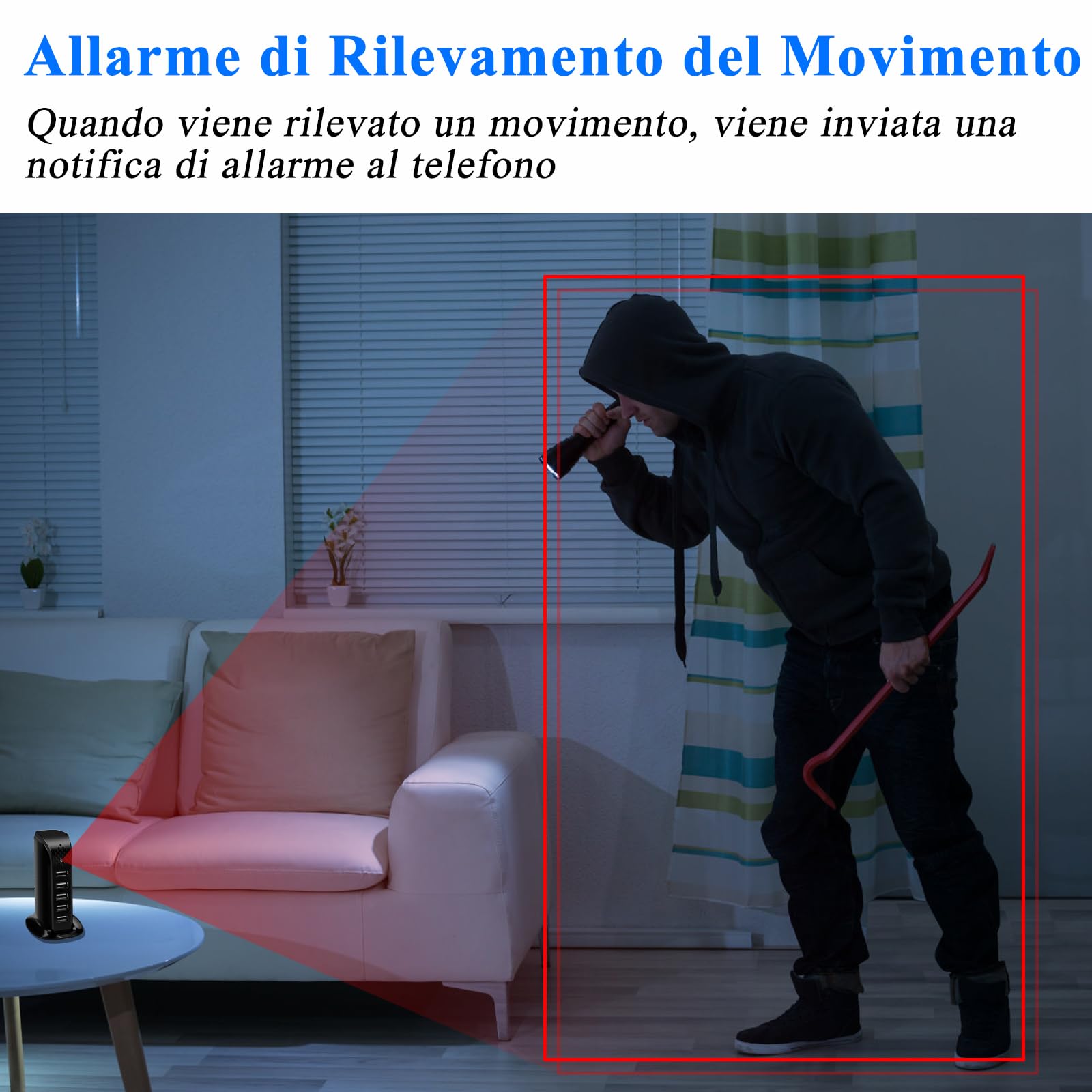 2.4/5G WiFi Telecamera Nascosta 5 Porta USB Caricatore WiFi Fotocamera HD 1080P Wifi Telecamera Spia, Mini Telecamera Spia Nascosta supporto di Rilevamento del Movimento e Vista Remota