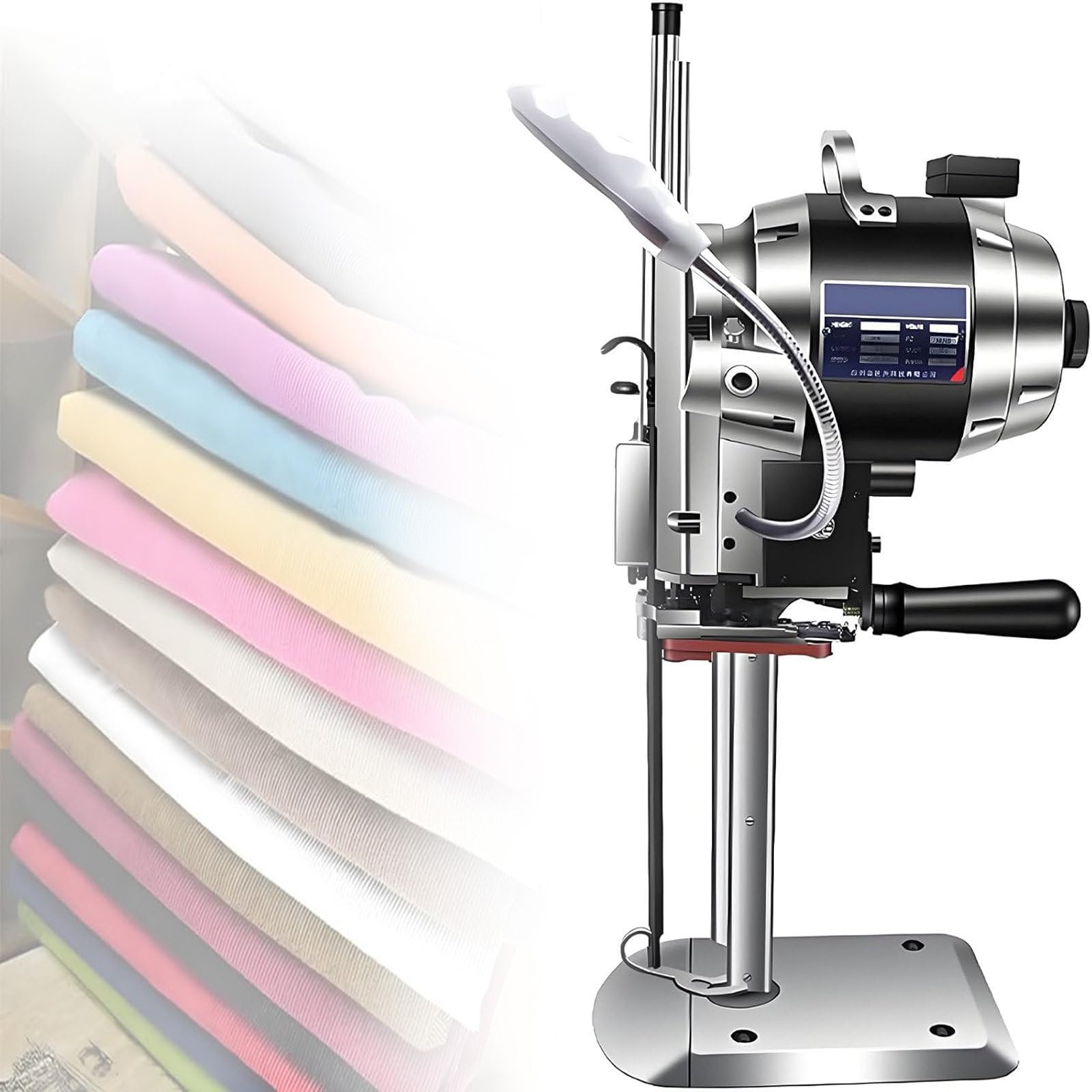 Macchina per il taglio di tessuti,macchina per il taglio di tessuti elettrica con lama dritta verticale,macchina per il taglio di tessuti industriale con affilatura automatica della lama 15inches