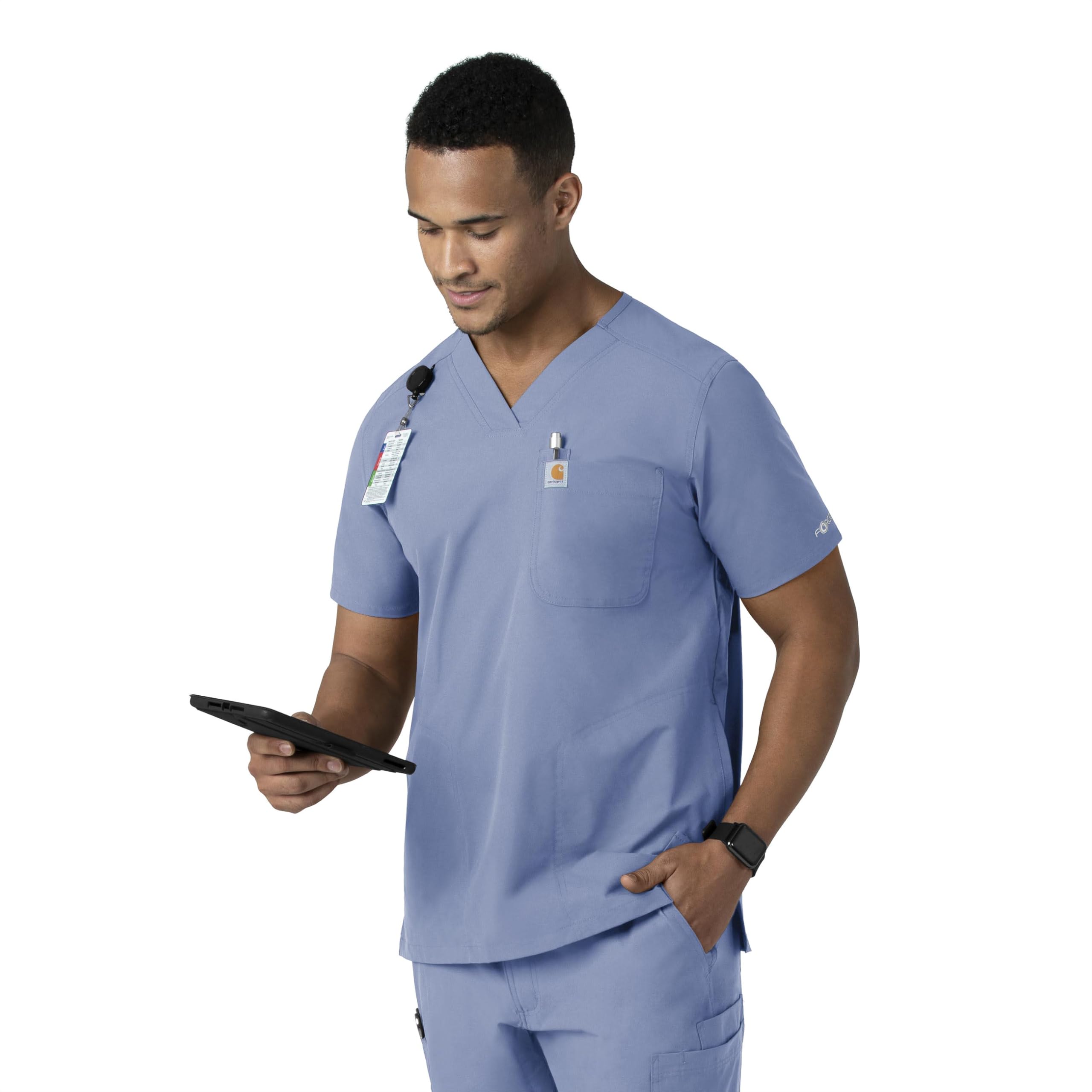 Carhartt Scrubs C15106 Force Herren-Top mit Brusttasche, Moderne Passform