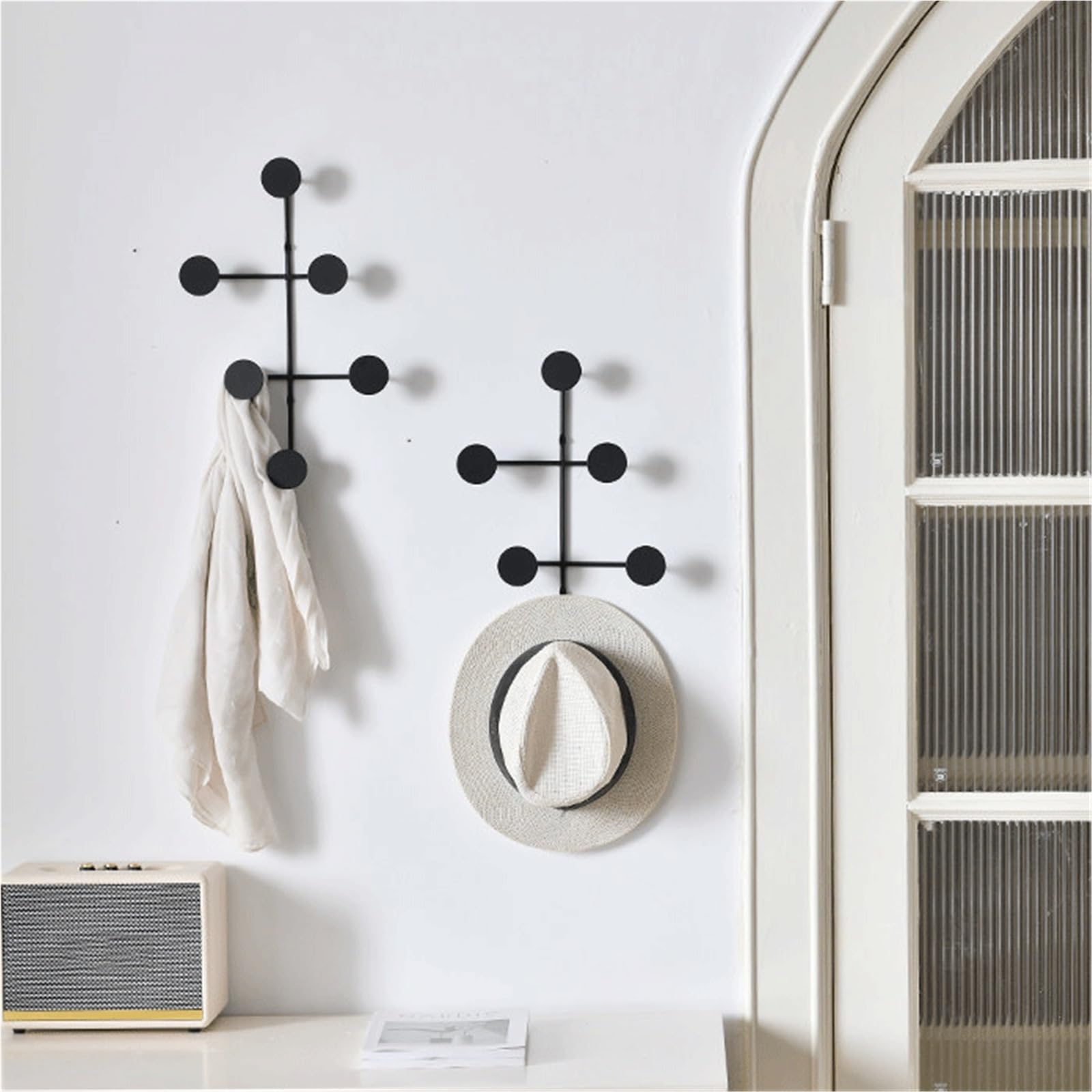 Crochet Mural Parfait for les sacs, porte-manteau mural(Blanc)
