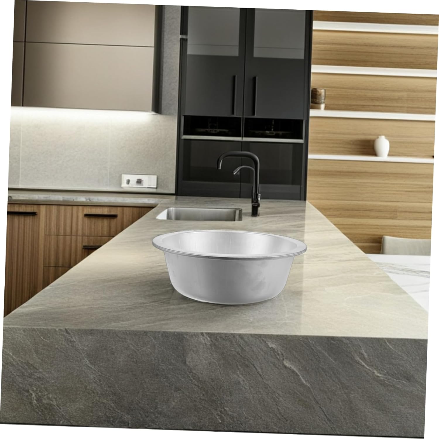 Aluminum Mixing Bowl for Food Preparation and Vegetable Washing Thickened Metal Kitchen Basin Large Basin for Laundry and Face Washing Aluminum