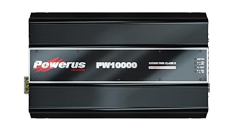PW10000 0.5 Ohm Full Range 1 Channel Class D Car Amplifier, 10800W RMS @12.6V / 11900W @14.4V, Monoblock, Bass Boost, HPF/LPF Crossover, Automatic Audio Limiter