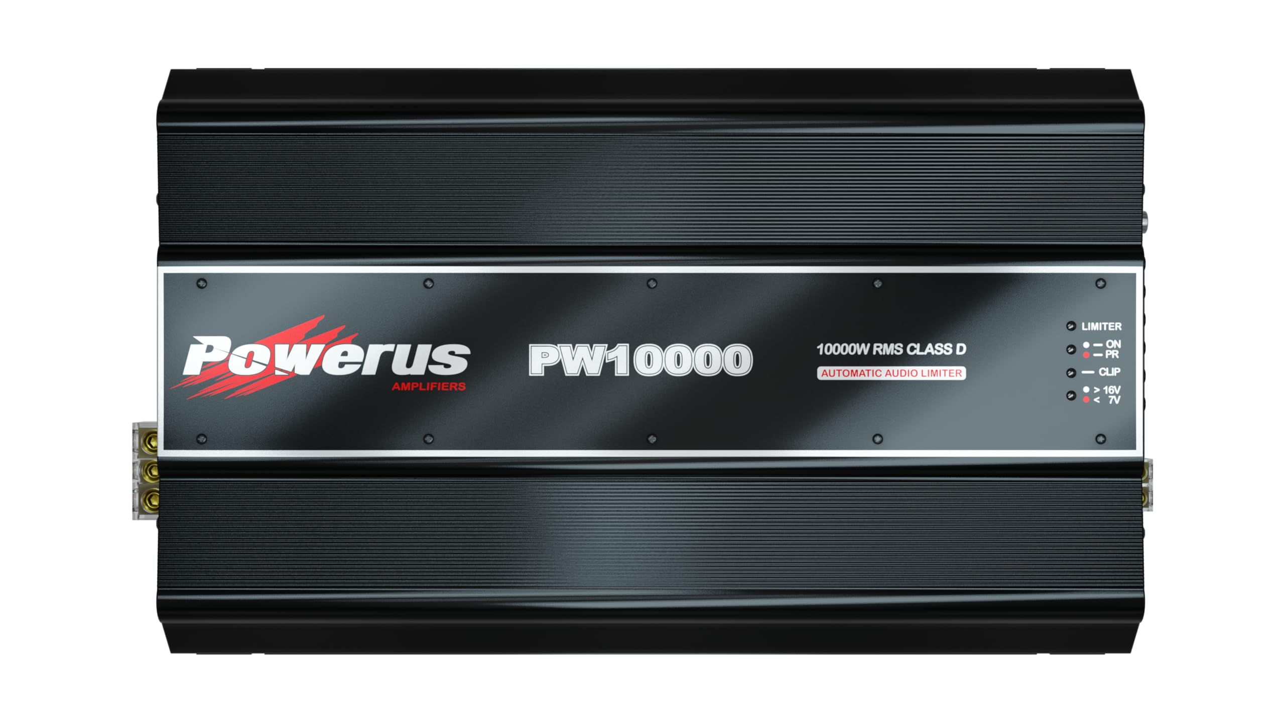 POWERUS PW10000 1 Ohm Full Range 1 Channel Class D Car Amplifier, 10800W RMS @12.6V / 11900W @14.4V, Monoblock, Bass Boost, HPF/LPF Crossover,