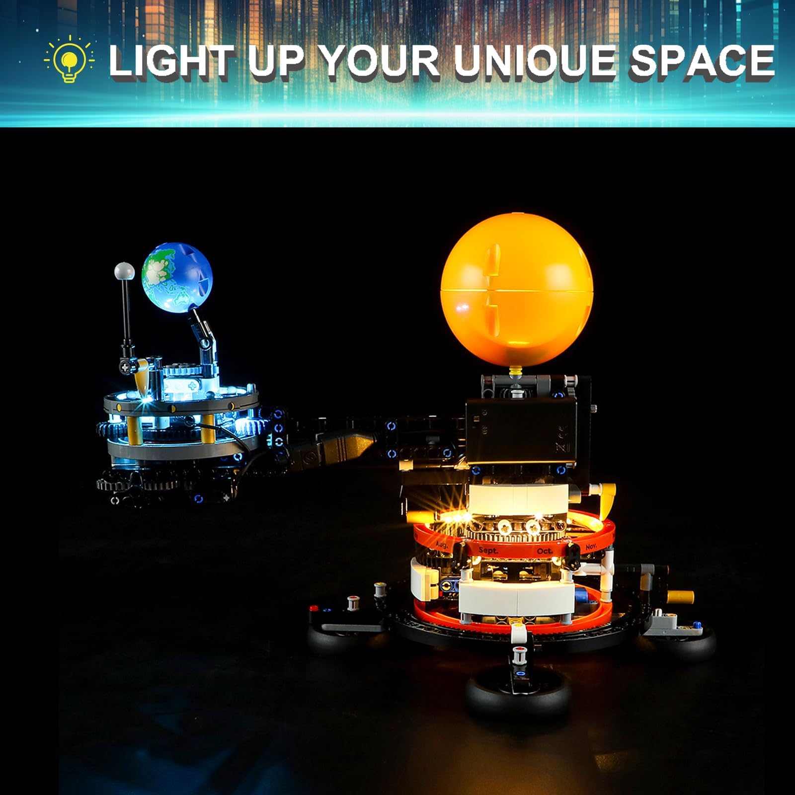Mililier LED Light Kit for Lego 42179 Technic Planet Earth and Moon in Orbit Set, Compatible with Lego 42179 Building Blocks Model(Not Include Blocks Set)