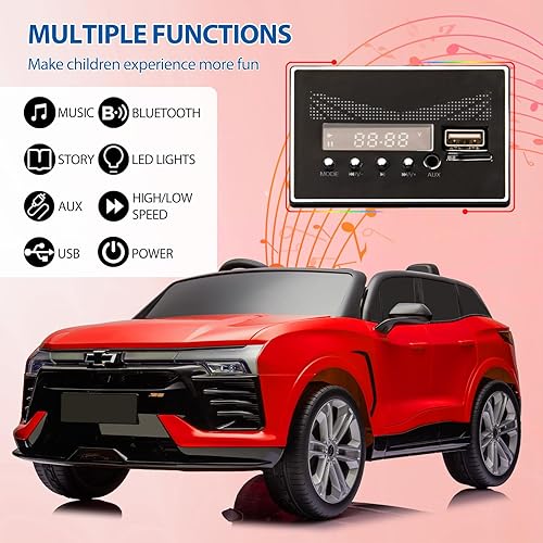 Miniatura 9 de Hetoy Chevrolet Blazer de 24 plazas con licencia de 24 V con control remoto para padres, 3 velocidades, música inalámbrica, reproductor de MP3,