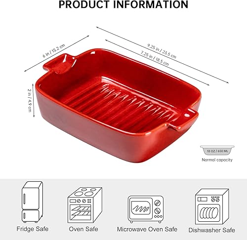 Miniatura 2 de Platos pequeños para hornear para horno, cazuelas individuales, utensilios de cerámica para hornear para lasaña, brownies, verduras, juego de 4