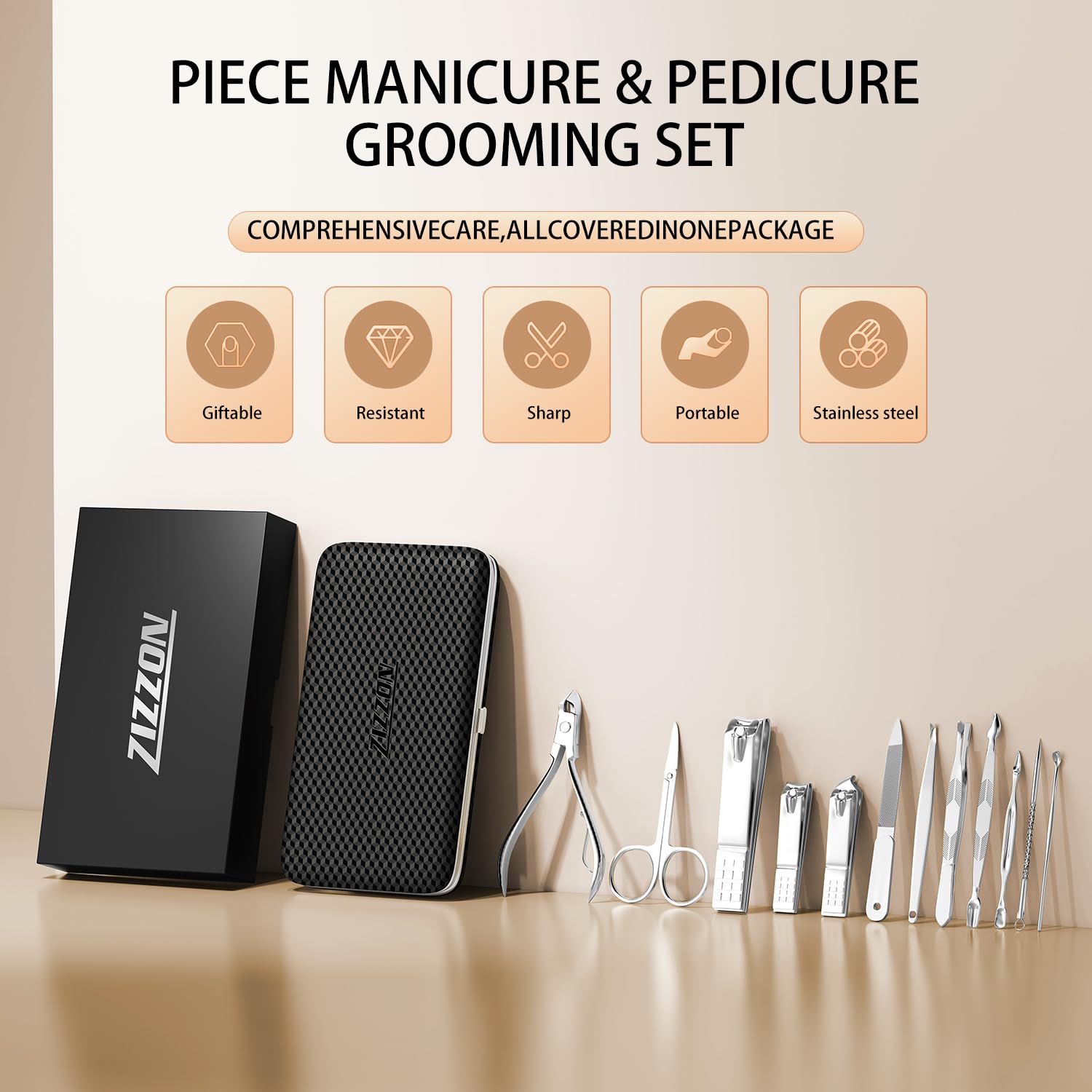 Amazon.com : ZIZZON Manicure, Pedicure Kit, Nail Clippers Set of