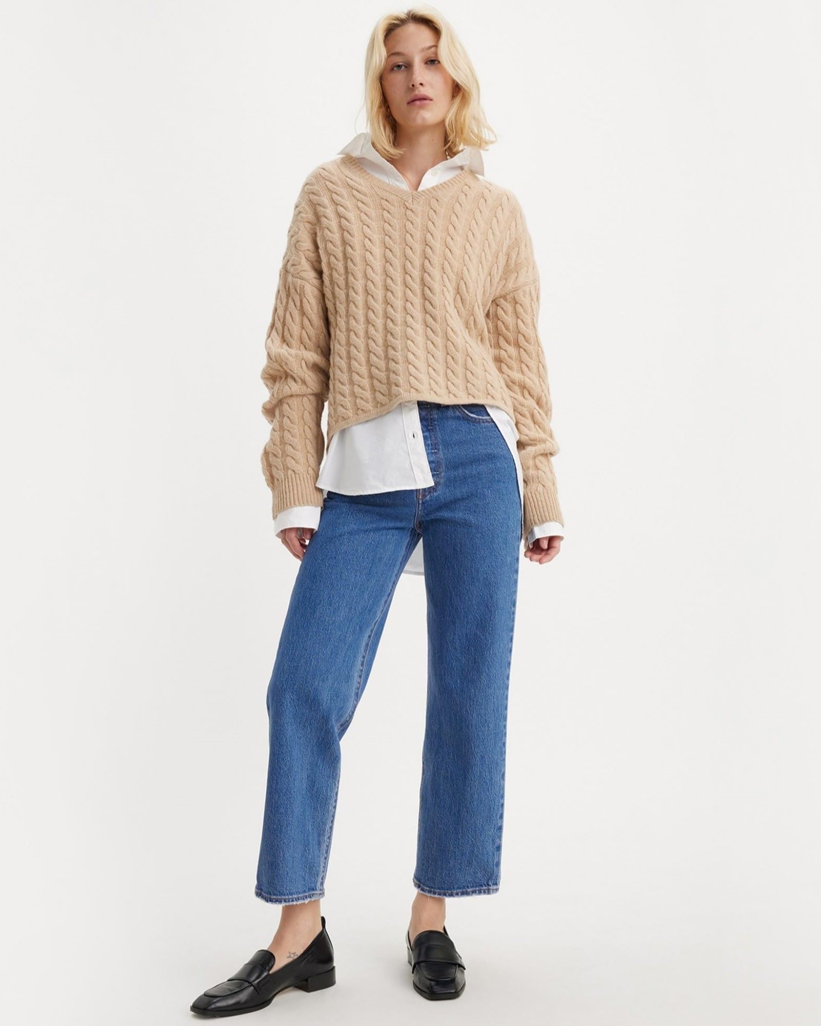 Levi's Damen Ribcage Straight Ankle Light Indigo-Worn IN – Bild 3