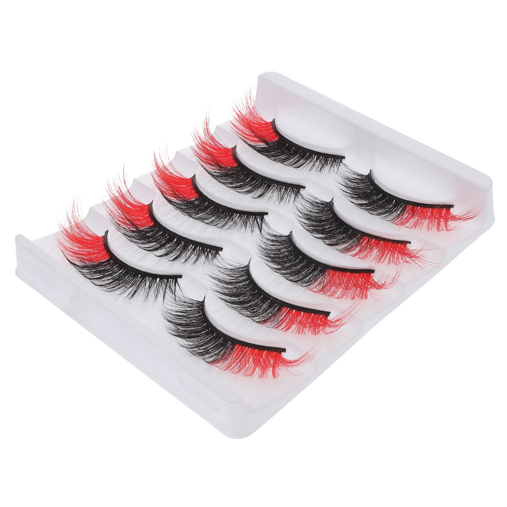 DOITOOL 20 Paires Faux Cils Colorés Kit De Faux Cils Bandes De De Couleur De Manga Bleus Demi- De Déguisement Imitation Rouge Des Bandes Dessinées