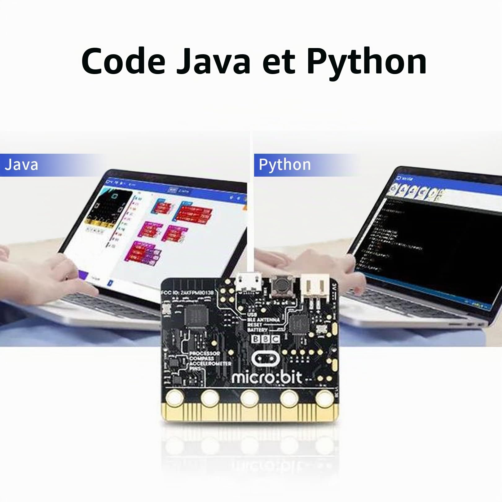 KEYESTUDIO Kit de démarrage de Base pour BBC Micro bit V2.2, Programmation Graphique, Boussole Bluetooth intégrée, détection de Mouvement, Codage d'affichage LED pour Adolescents