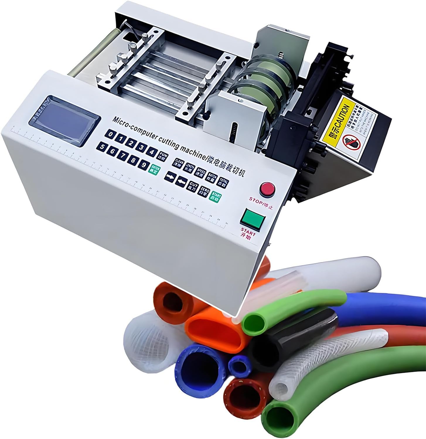 Auto Heat-Shrink Tube Cutter Machine - Precision Cable & Pipe Cutting Tool, Adjustable 1mm-85mm Width, 0.1mm-99999.9mm Length, Microcomputer Controlled for Rubber/Plastic Tubes