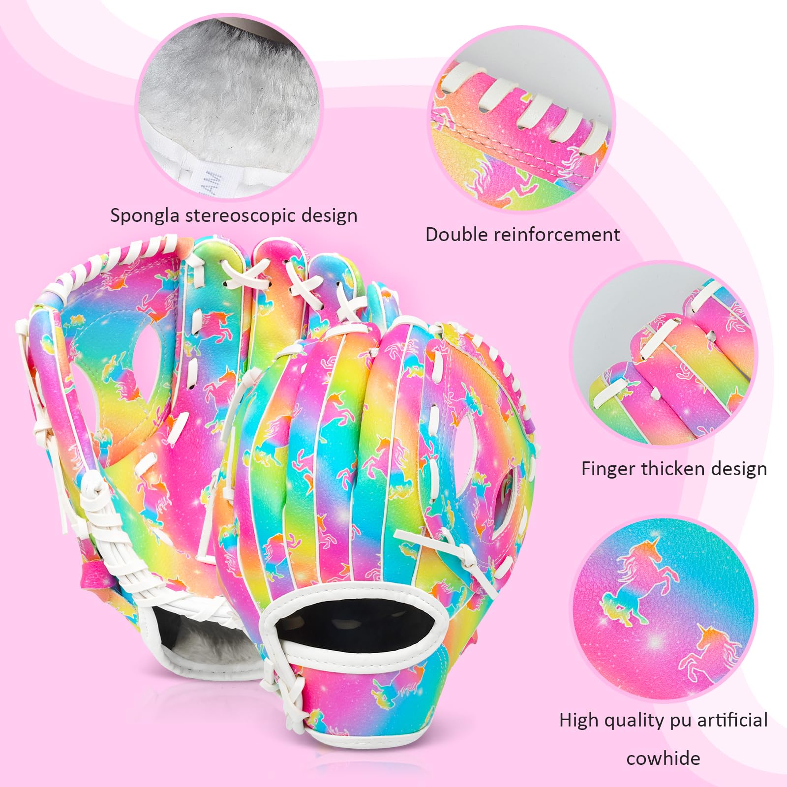 Guante de béisbol para niños, guantes de sóftbol, guante de béisbol y sóftbol para niños y niñas, guante de béisbol de 9 a 10.5 pulgadas para entrenamiento y juego de principiantes, guante de
