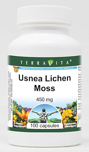 Terravita Usnea Lichen Musgo - 450 mg (100 Cápsulas, ZIN 514899) - Paquete de 3