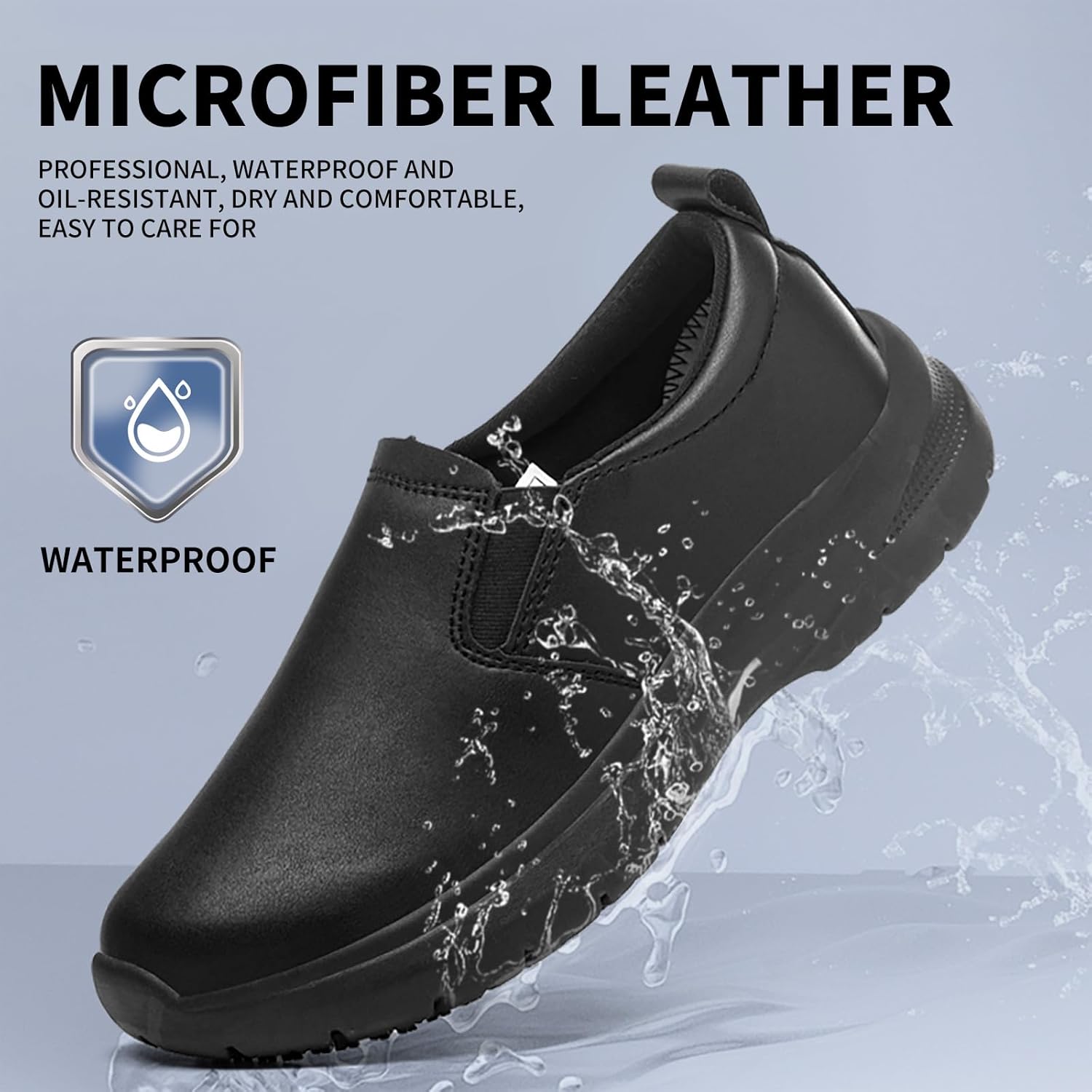 Non Slip Shoes for Women Food Service Black for Restaurant Crews Working Hospitals Comfortable and Wear-Resistant - Image 3