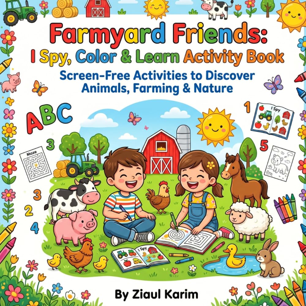 Farmyard Friends Activity Book: Letters, Numbers, Mazes & Farm Fun! (Spy, Color, Trace & Learn Activity Series)