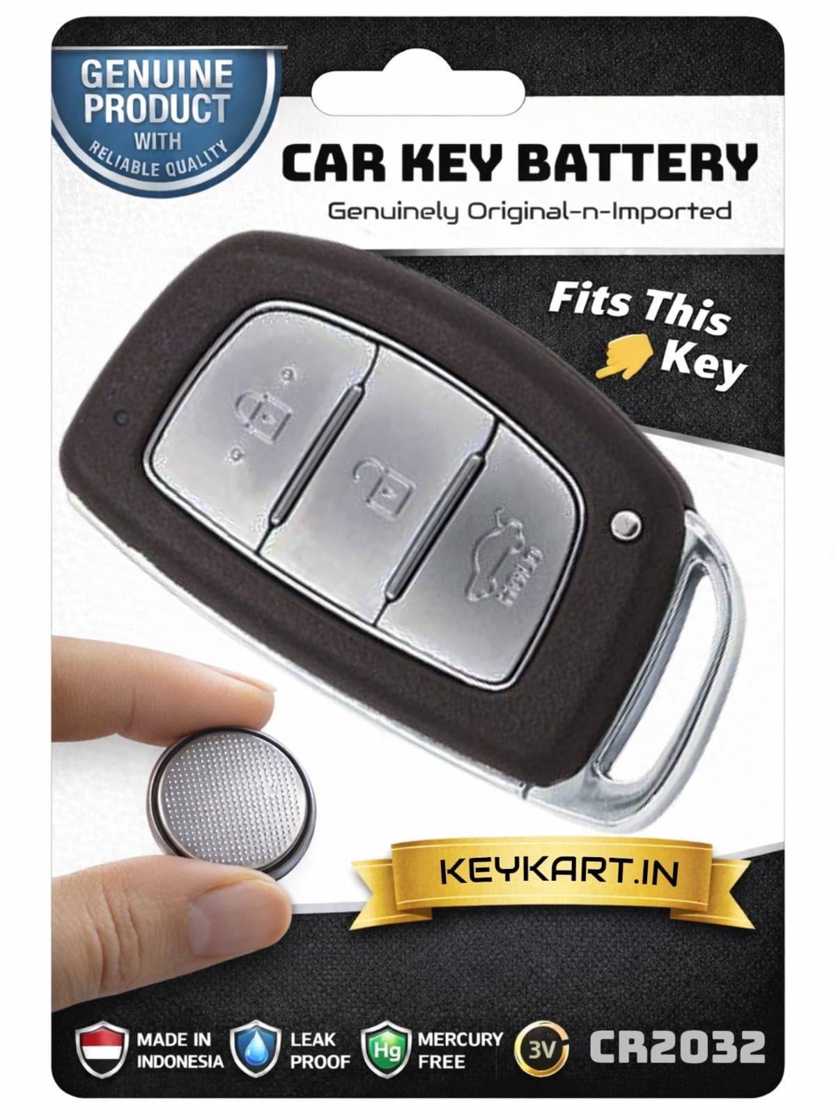 3V Lithium Coin Battery Cell - Hyundai Car Remote Key Battery I KEYFOB I Smart Key Battery, Original-n-Genuine Automotive Series I*CR2032/1/HYN/007* (Pack for 1 Key)-image-35
