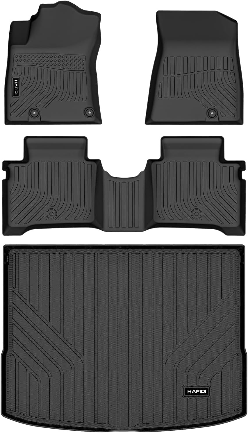 HAFIDI® Floor Mats & Cargo Liner Set Fit for 2023 2024 2025 2026 Kia NIRO & NIRO Hybrid (Not for NIRO EV &NIRO PHEV) All Weather Protection TPE Anti-Slip Floor Liners Custom Accessories -Black