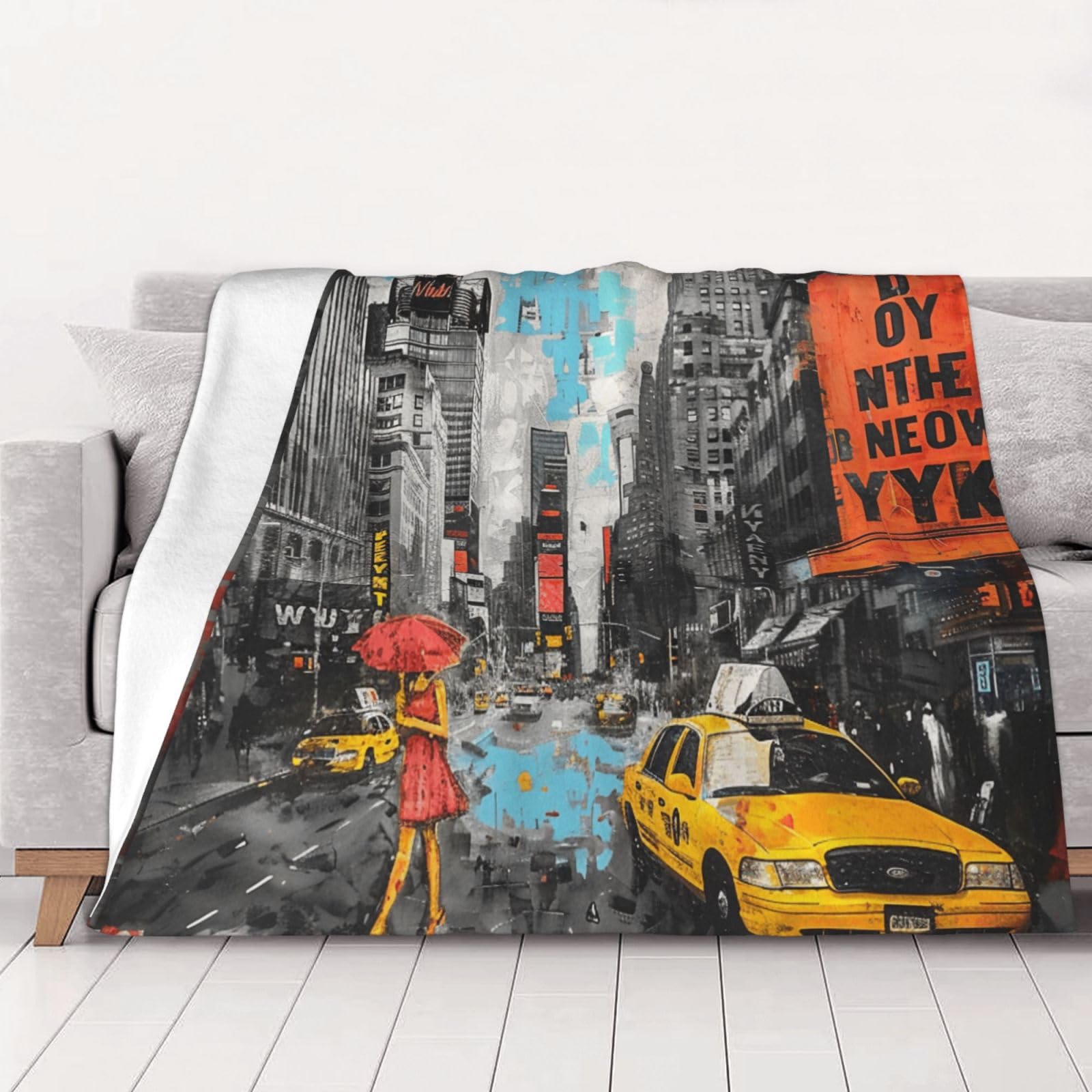 Couverture en flanelle chaude plaid lit canapé imprimé doux 150x125 cm