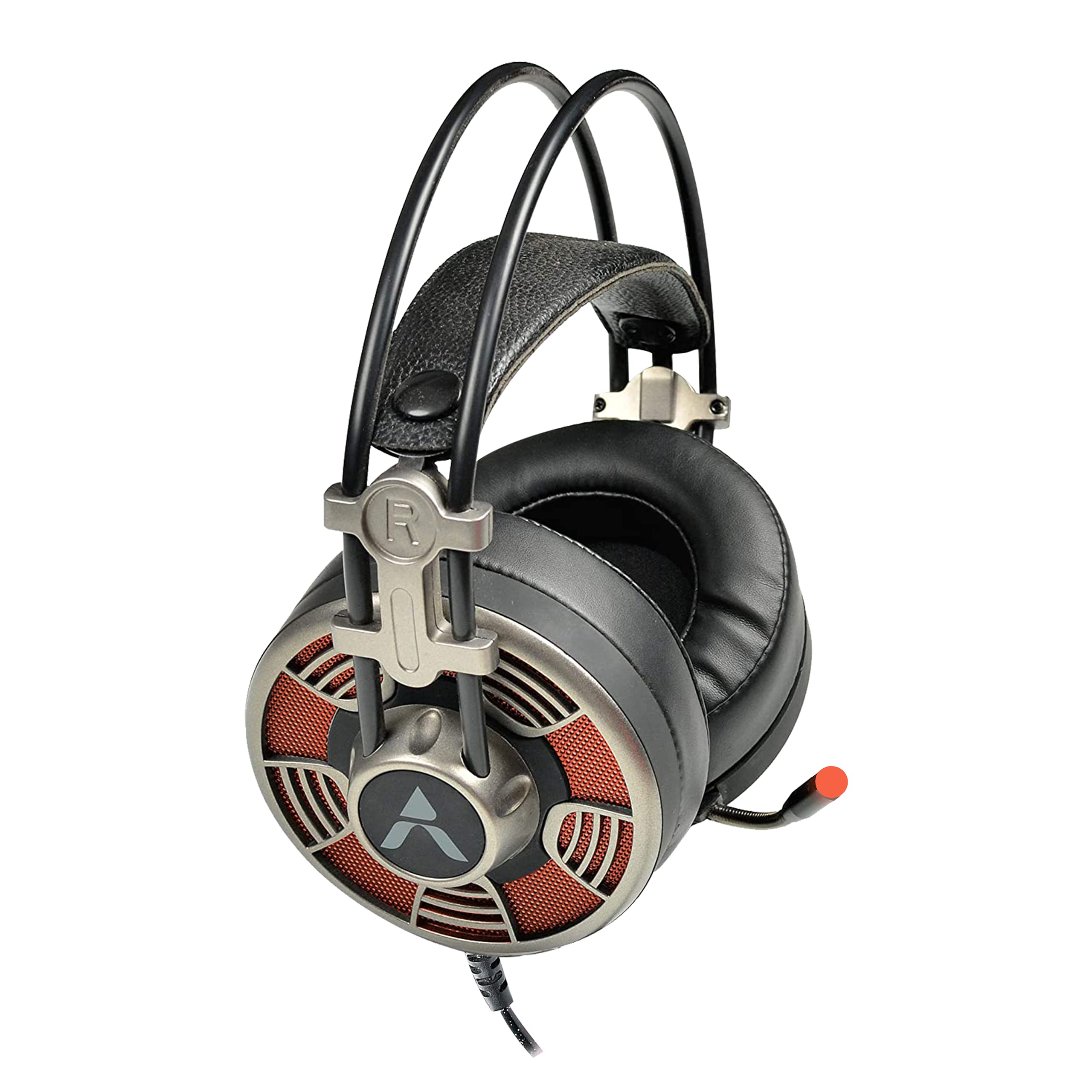 AdcomVision 7.1 USB Noise Cancelling Super Gaming Over Ear Stereo Headphone with Omnidirectional Mic, Cool LED, 50mm Drivers, 7ft Extra Long Braided Cable and Volume Control Button (Steel Grey)