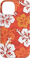 Vista 4 de Carcasa para iPhone 17 con diseño de flores hawaianas tropicales de hibisco naranja Y2K