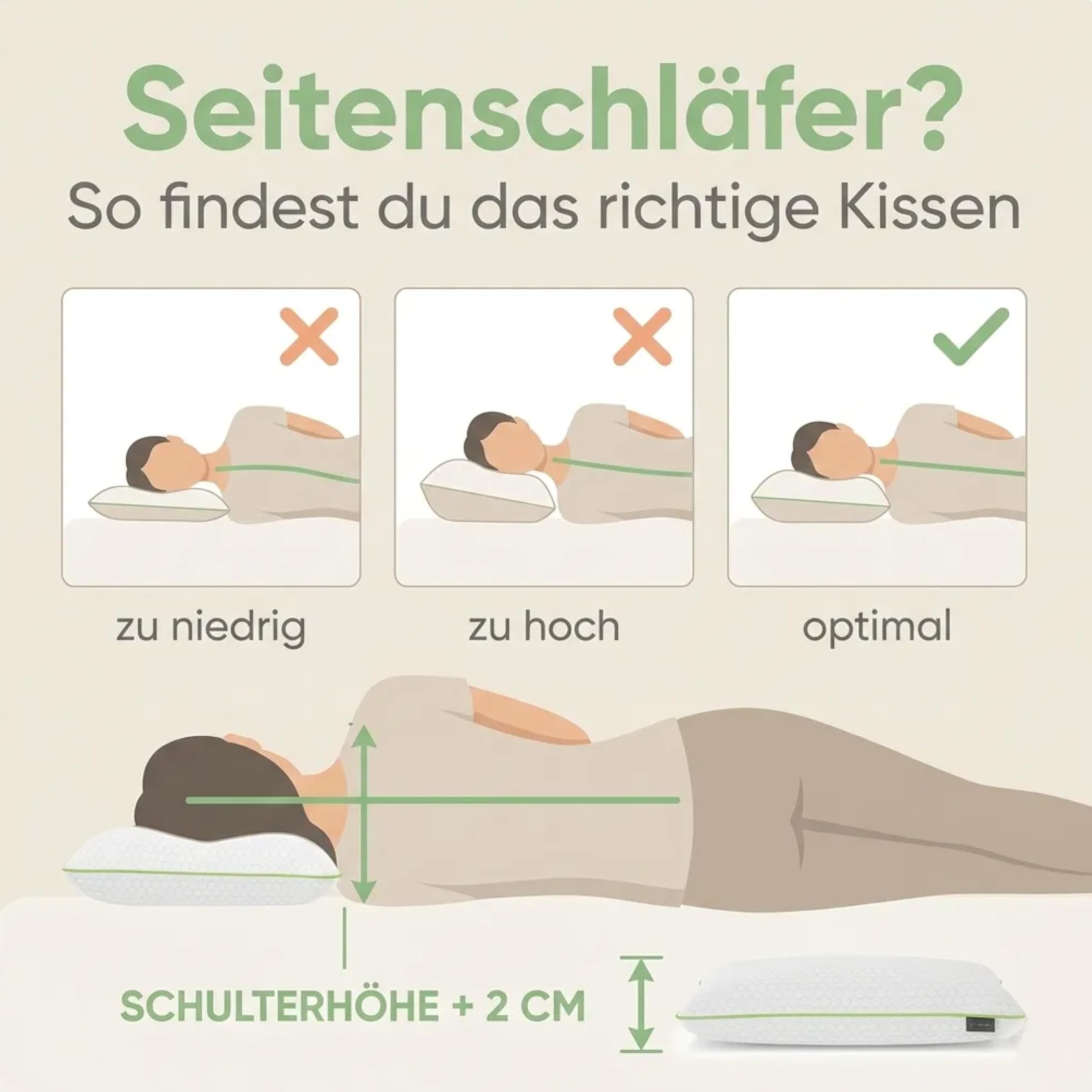 Limarmo Ergonomisches Nackenstützkissen Memory Visco Gelschaum Kopfkissen Für Seiten- Und Rückenschläfer Weiß | Kissen Aus Memory-Gelschaum Für Seiten- Und Rückenschläfer; Deutsche Qualität, Maße 71 X 42 X 12 Cm.