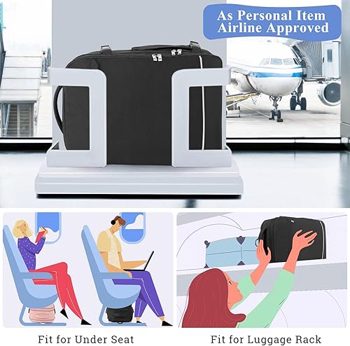 Miniatura 3 de Sinaliy Mochila de viaje grande para mujeres y hombres, mochila de transporte aprobada por vuelo de 40L, Negro -, Mochilas de viaje