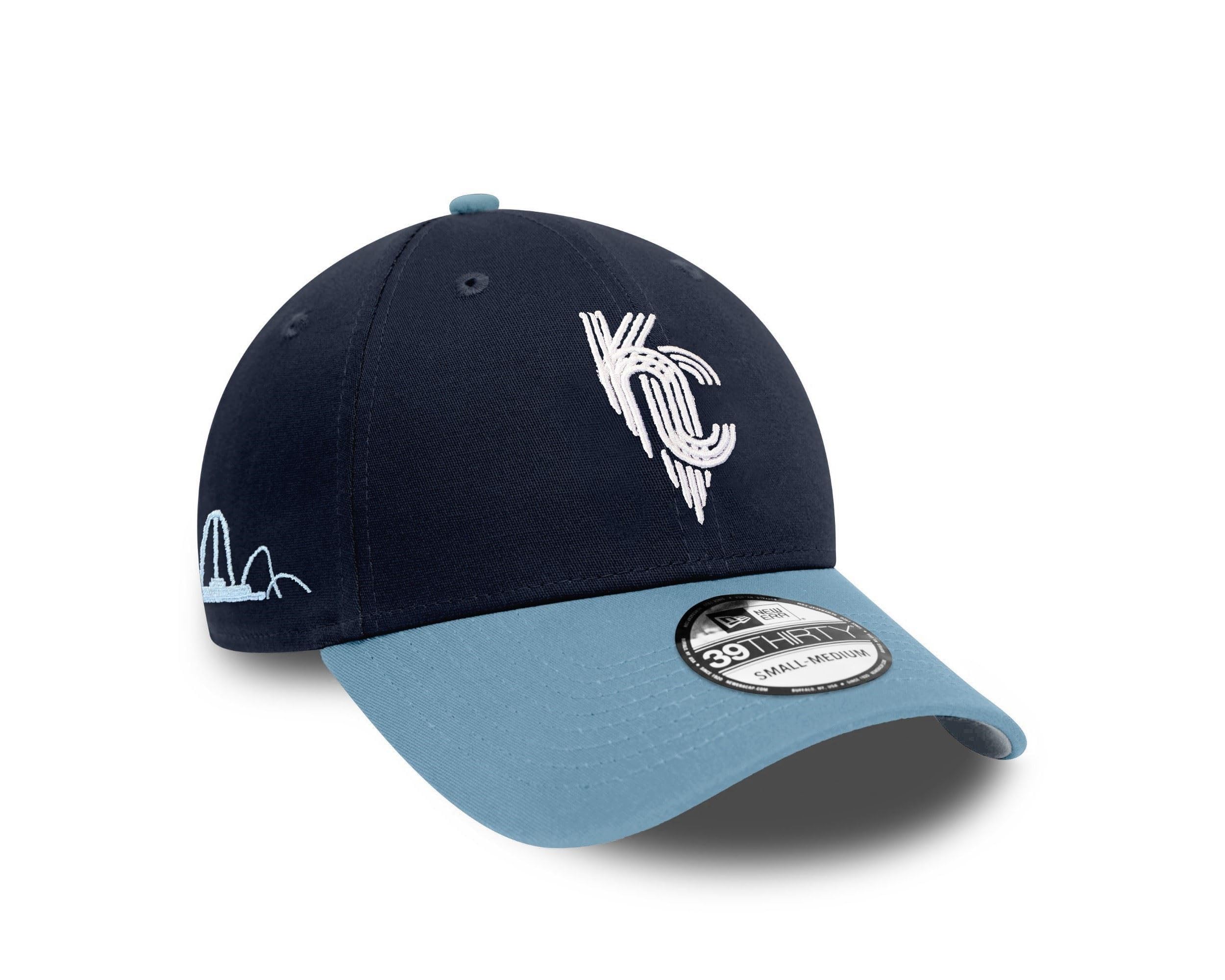 New Era Kansas City Royals MLB Kansas Sidepatch Two Tone Navy Blue 39Thirty Stretch Cap