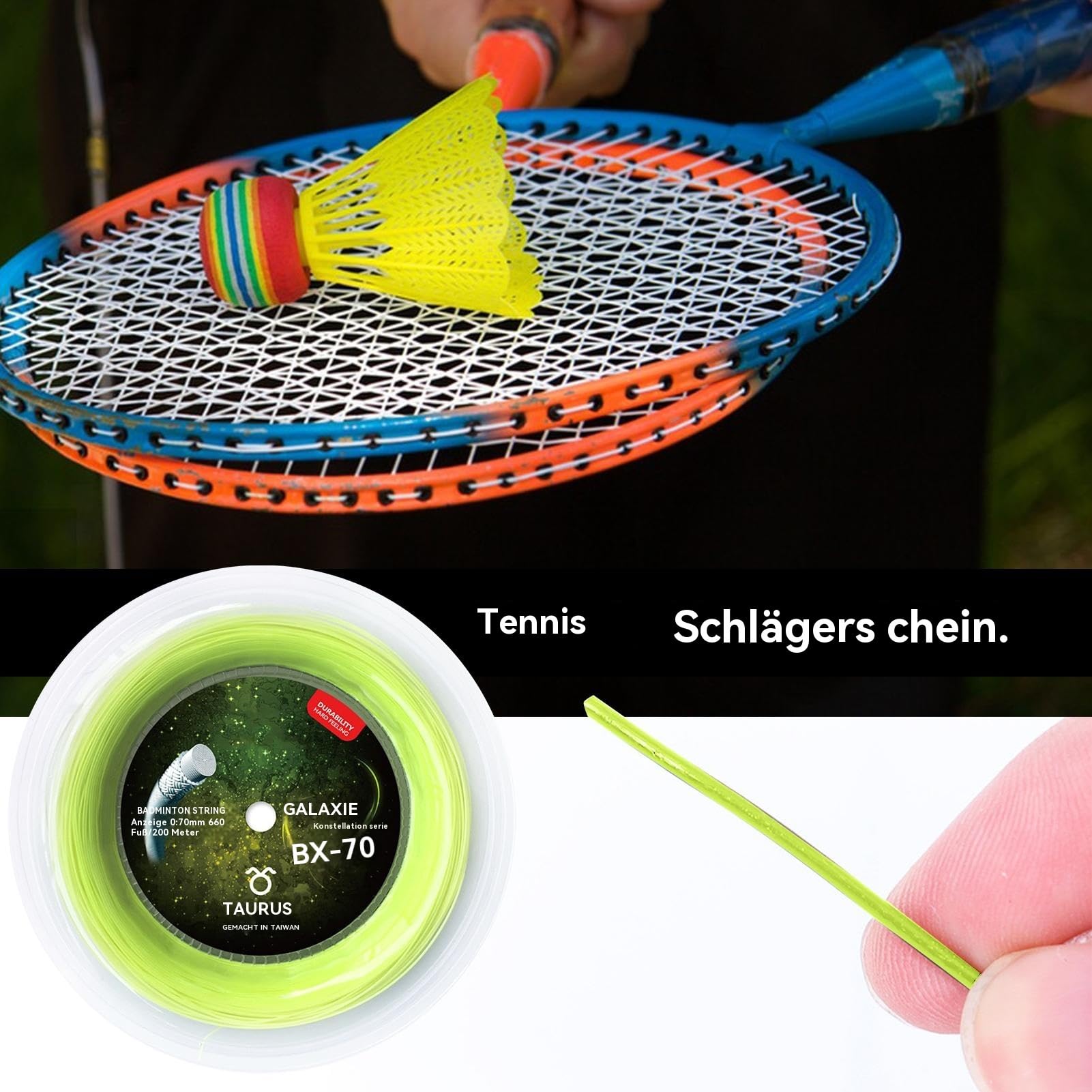 Generisch Badminton Schläger Besaitung | Ersatzsaite Für Badminton-Schläger - Hoch Elastische Besaitung Für Enthusiasten, Anfänger Und Sportler