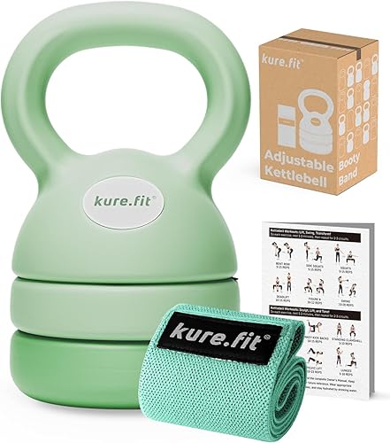 Miniatura 3 de Mancuerna ajustable azul (5 libras) y pesa rusa ajustable verde (12 libras)