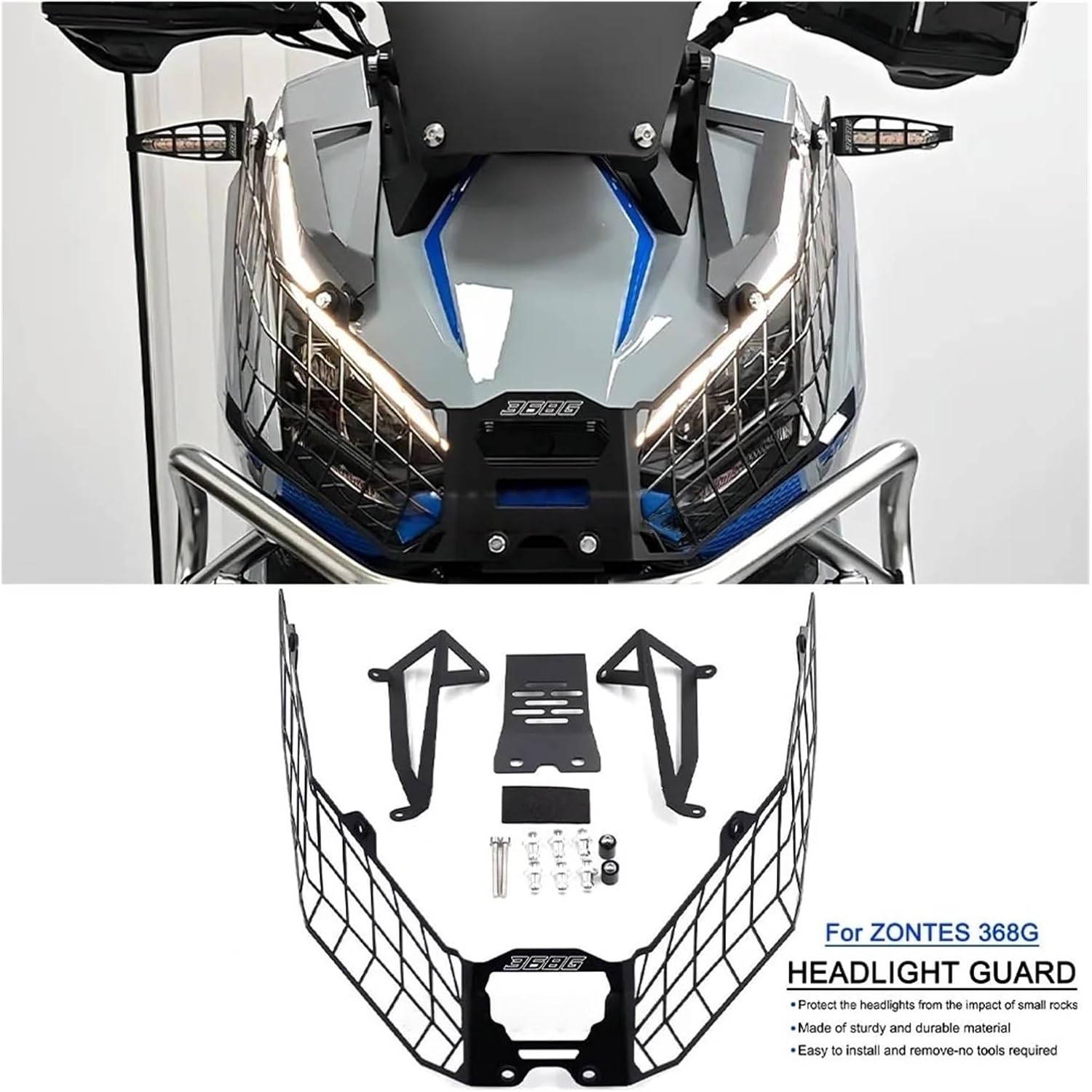 for Zontes 368G 368g Motorcycle Accessories CNC Headlight Guard Cover Protector Headlamp Guards Protectors