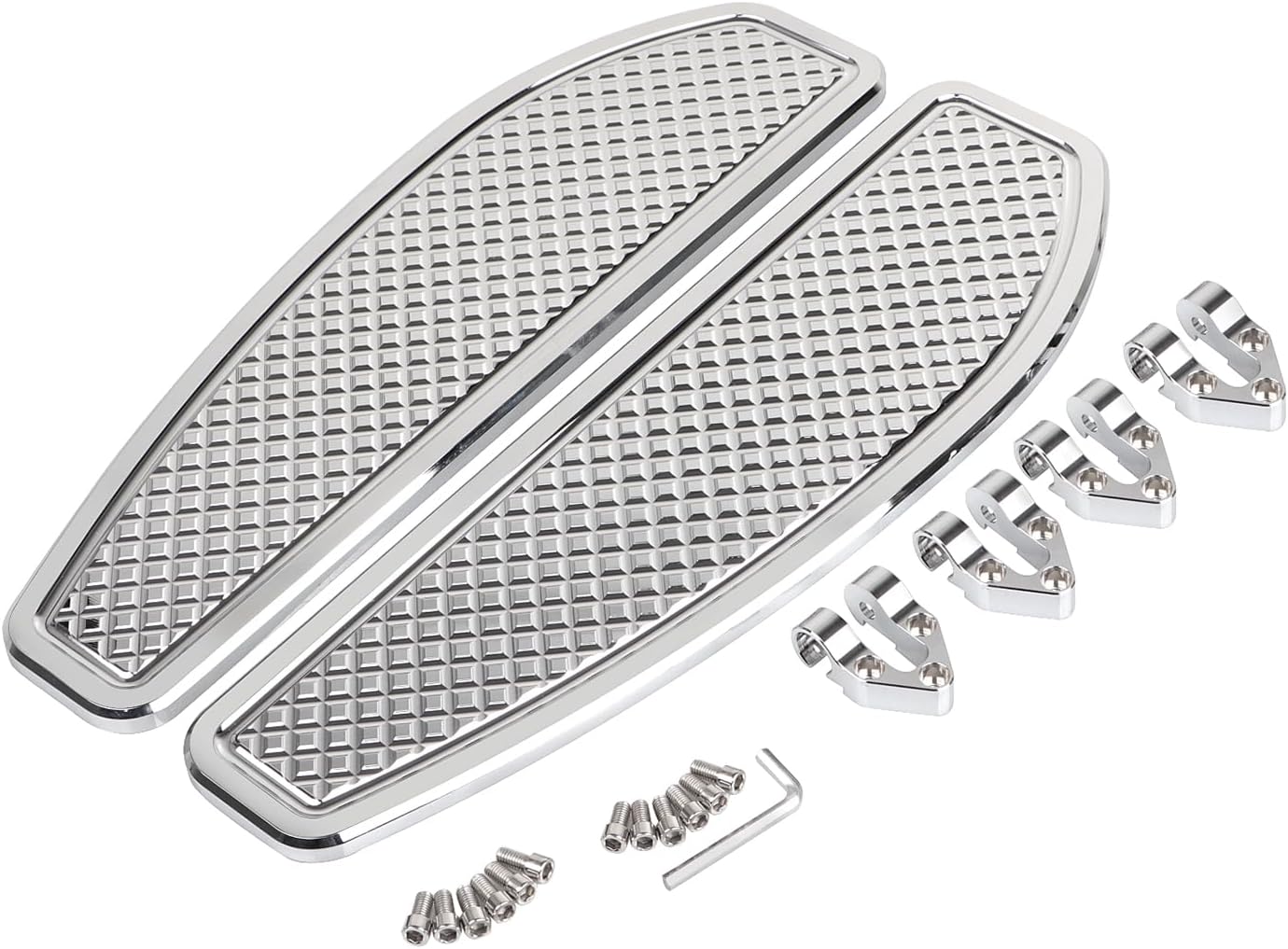 Chrome Driver Rider Footboard Floorboards for Harley Touring Road Electra Street Glide Ultra Classic Limited 1986-Up, Softail FL 1986-2017, Trike 2008-Up