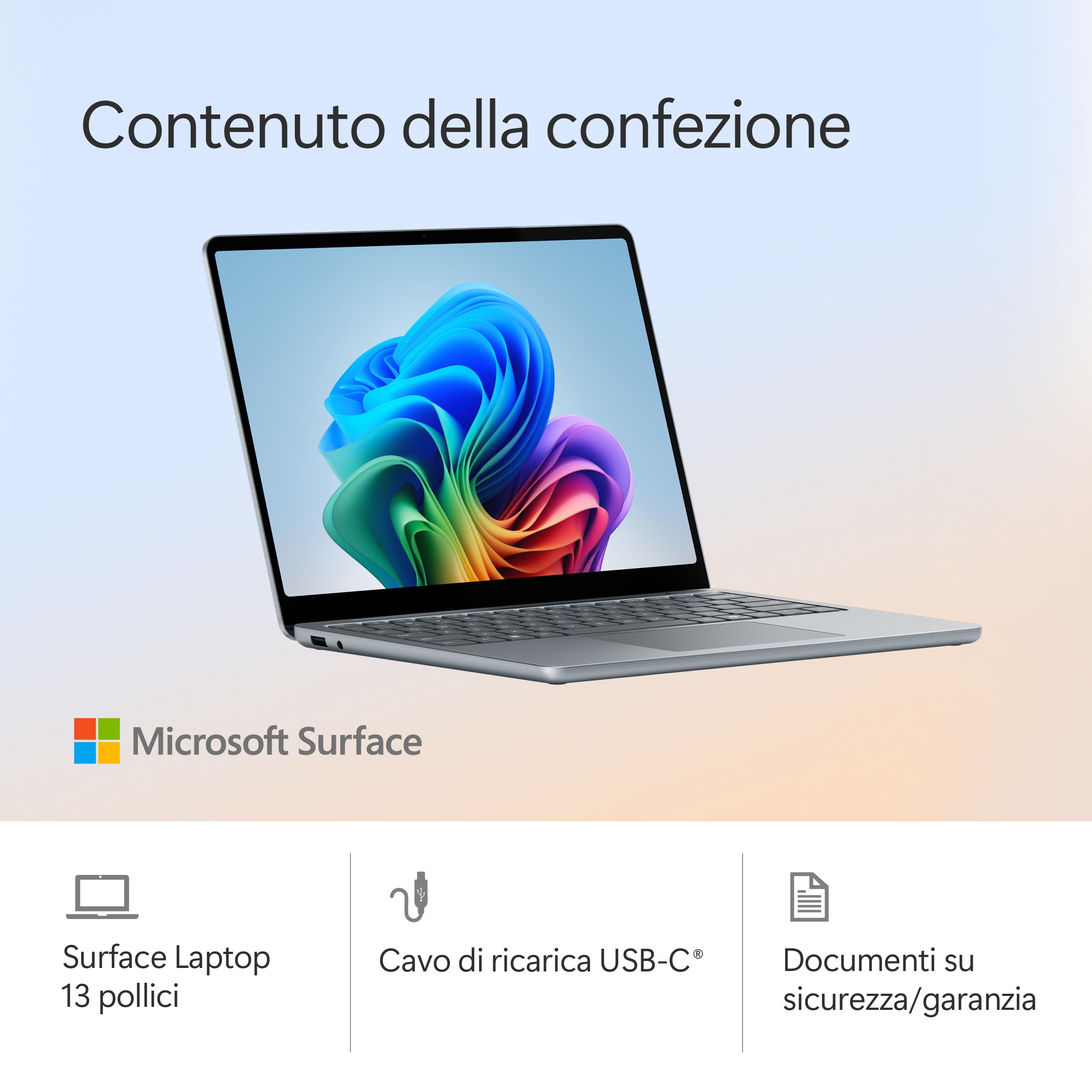 Microsoft Surface Laptop Copilot+ PC 13" LCD Touchscreen Snapdragon X Plus 16 GB RAM 512 GB Ultimo Modello Oceano