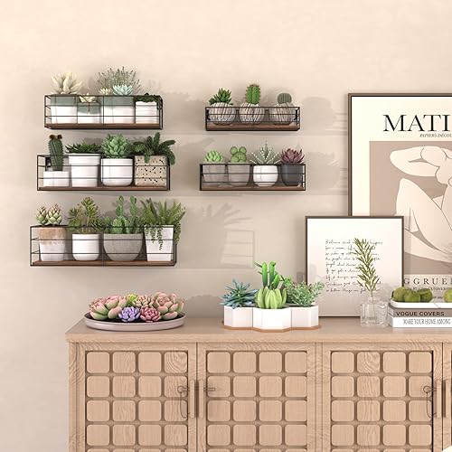 Vista 29 de CRUGLA Juego de 3 estantes flotantes montados en la pared, estantes colgantes de pared para baño, sala de estar, dormitorio, cocina y hogar