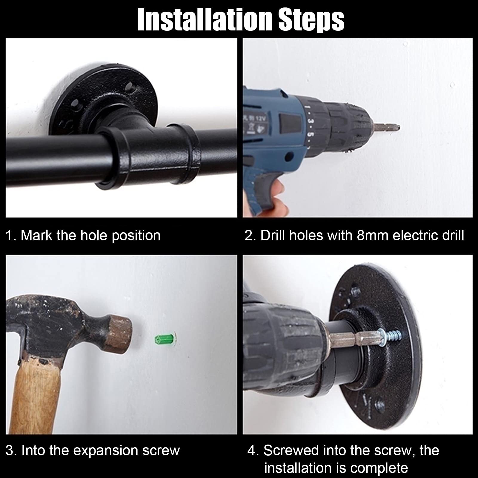 Gold Stair ils Kit- Cartel de metal antideslizante para ancianos, discapacitados, mujeres embarazadas, fácil instalación, 250 cm, riel de soporte de seguridad