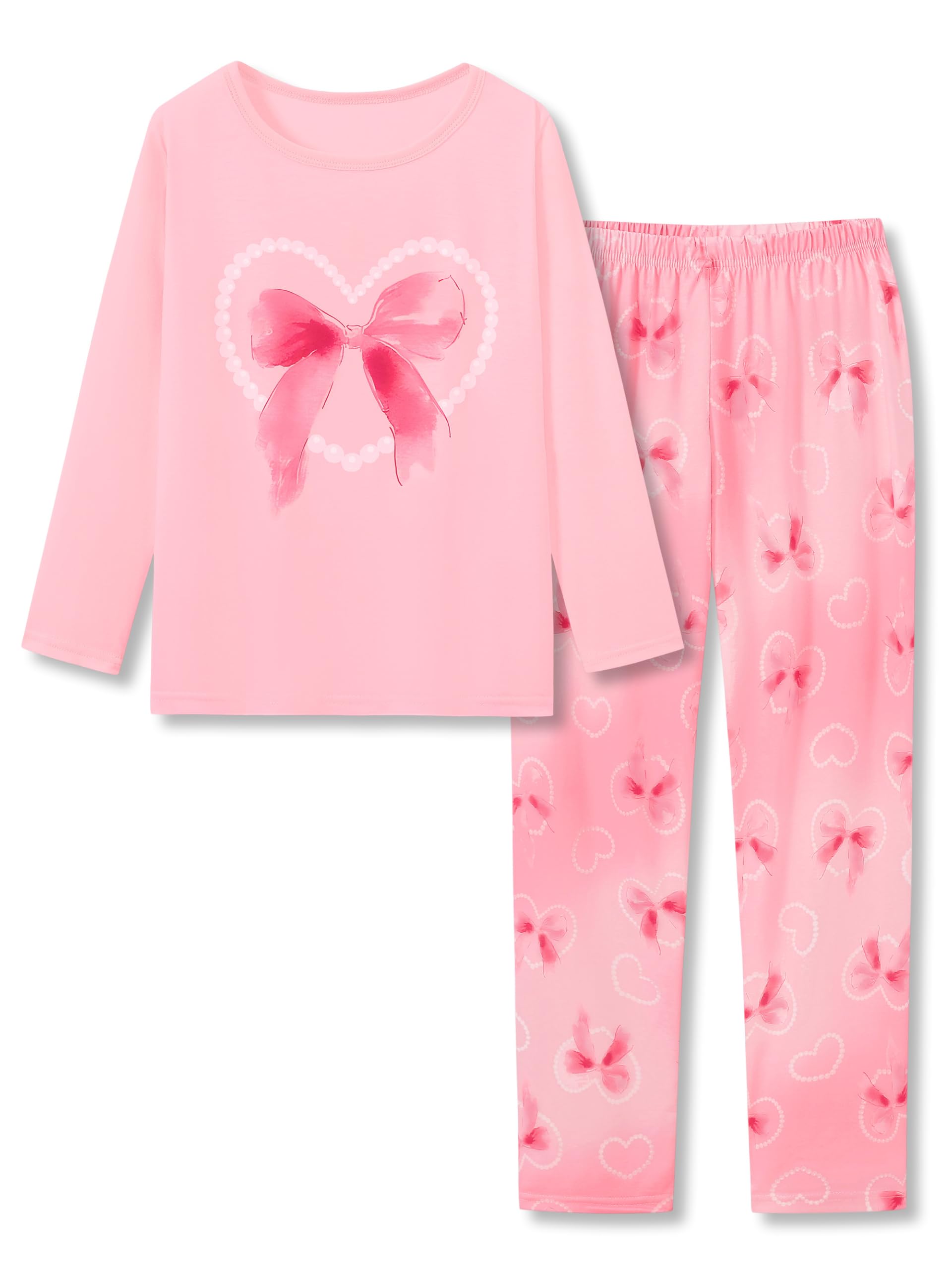 Beezizac Girls Pajamas Cute Print Short/Long Sleeve Pants Set Size 6-18