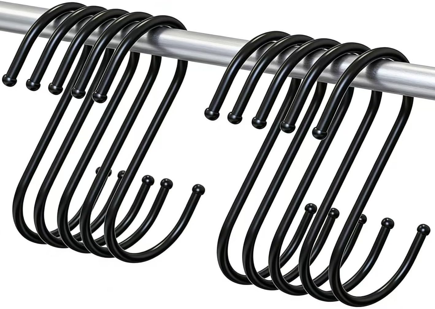 30Pack 2.7-inch one-piece S-Shaped Hooks, Used for Hanging, Pot Rack Metal Frame Hooks, S-Shaped Hooks for Kitchen cookware, Jeans, Clothes, Bags, Hats, Towels, Plants