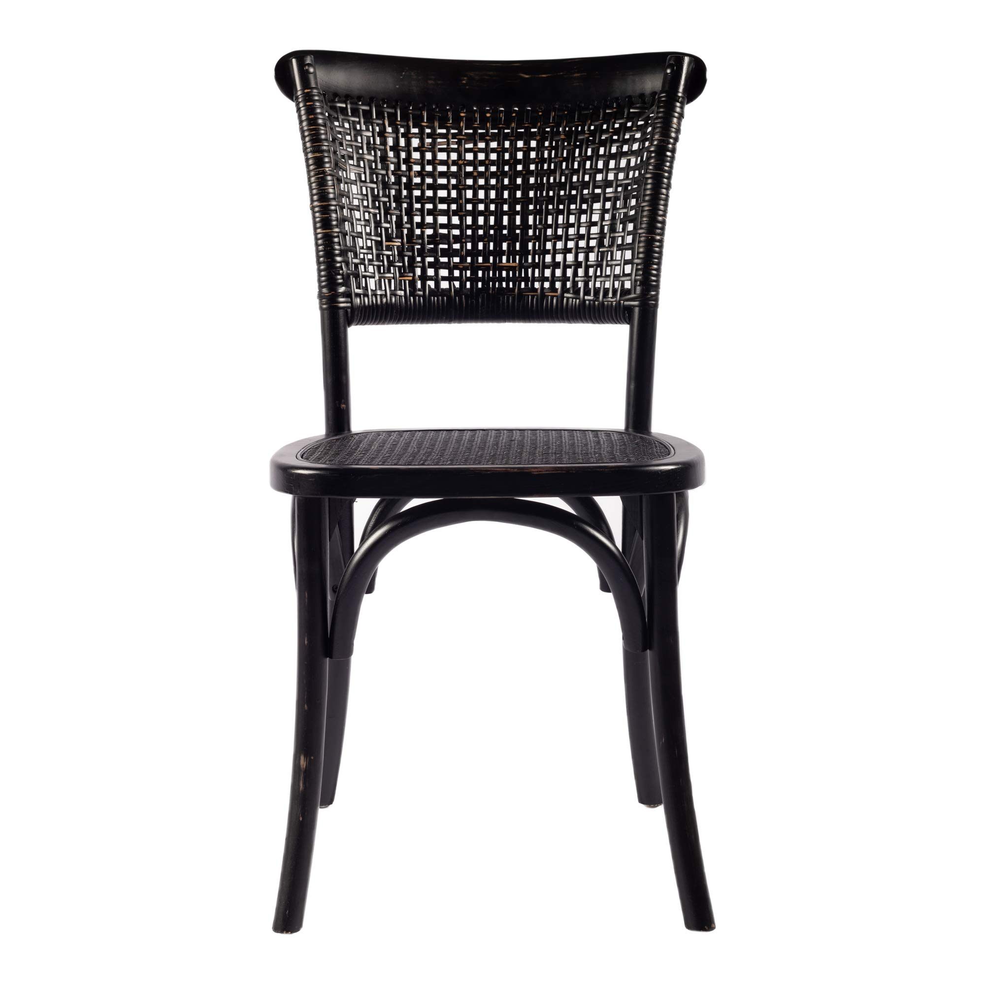 Moe's Home Collection Churchill Dining Chair, Antique Black M2, 16.5" d x 18" w x 34.5" h 2 CHAIRS