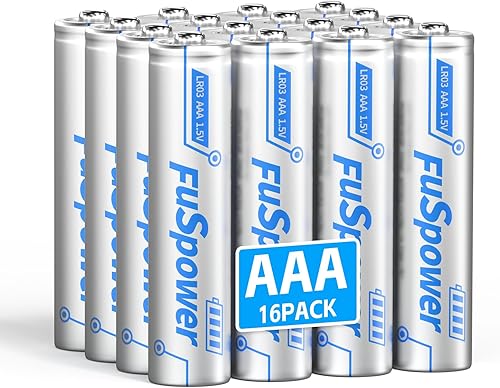Paquete de 16 pilas AAA, pilas alcalinas triple A de 1,5 V 1200 mAh de larga duración AAA a granel de 10 años de vida útil